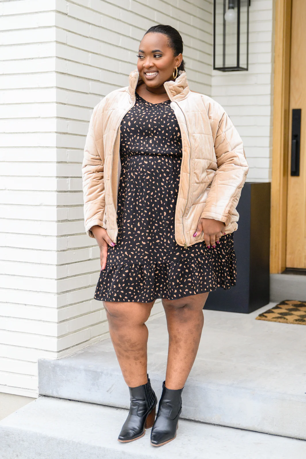 Make Your Happiness Long Sleeve Dress in Black - 12/20/2022 - Image 6