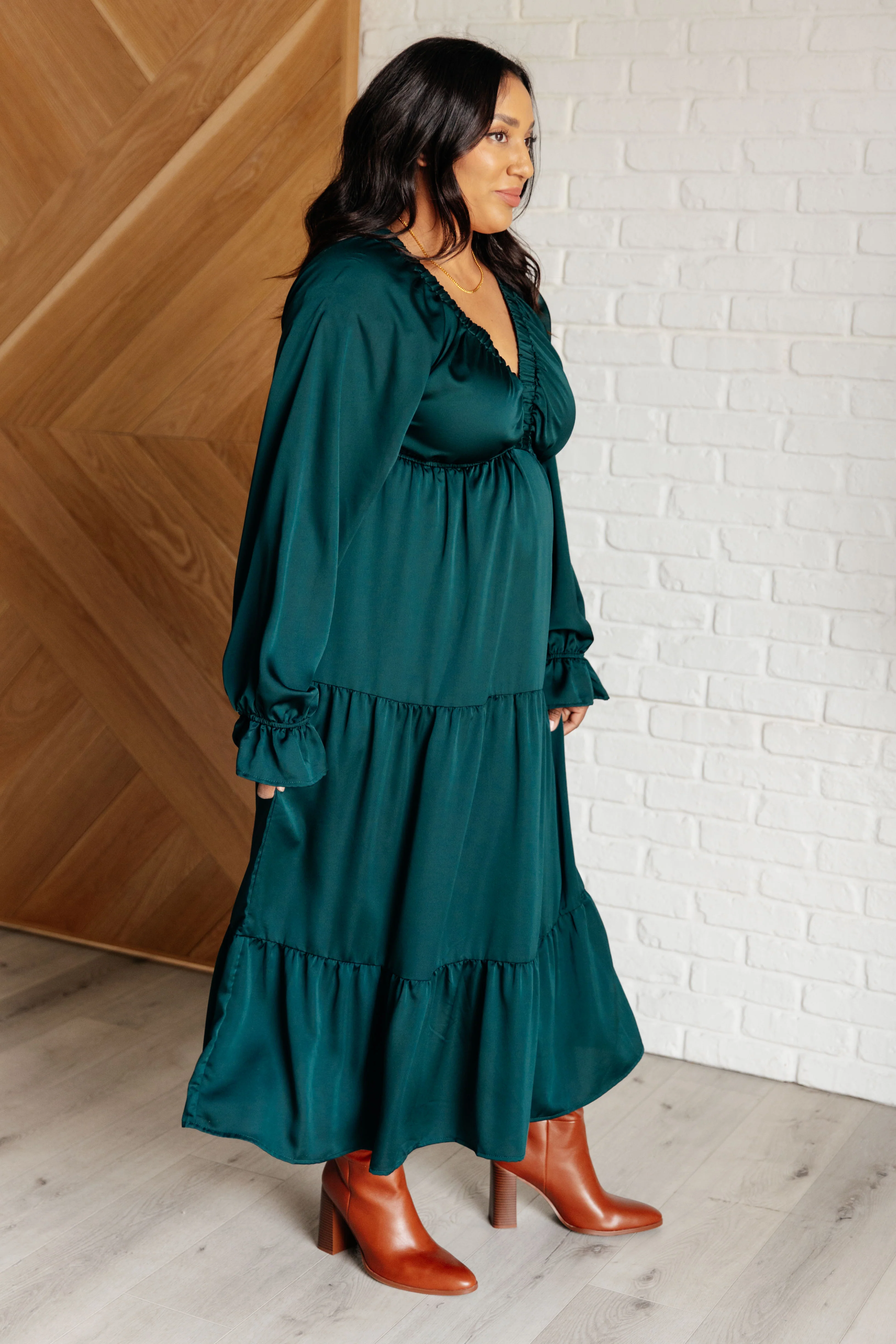 Makes Me Want to Skip Tiered Dress in Hunter Green - 10/31/2024 - Image 4