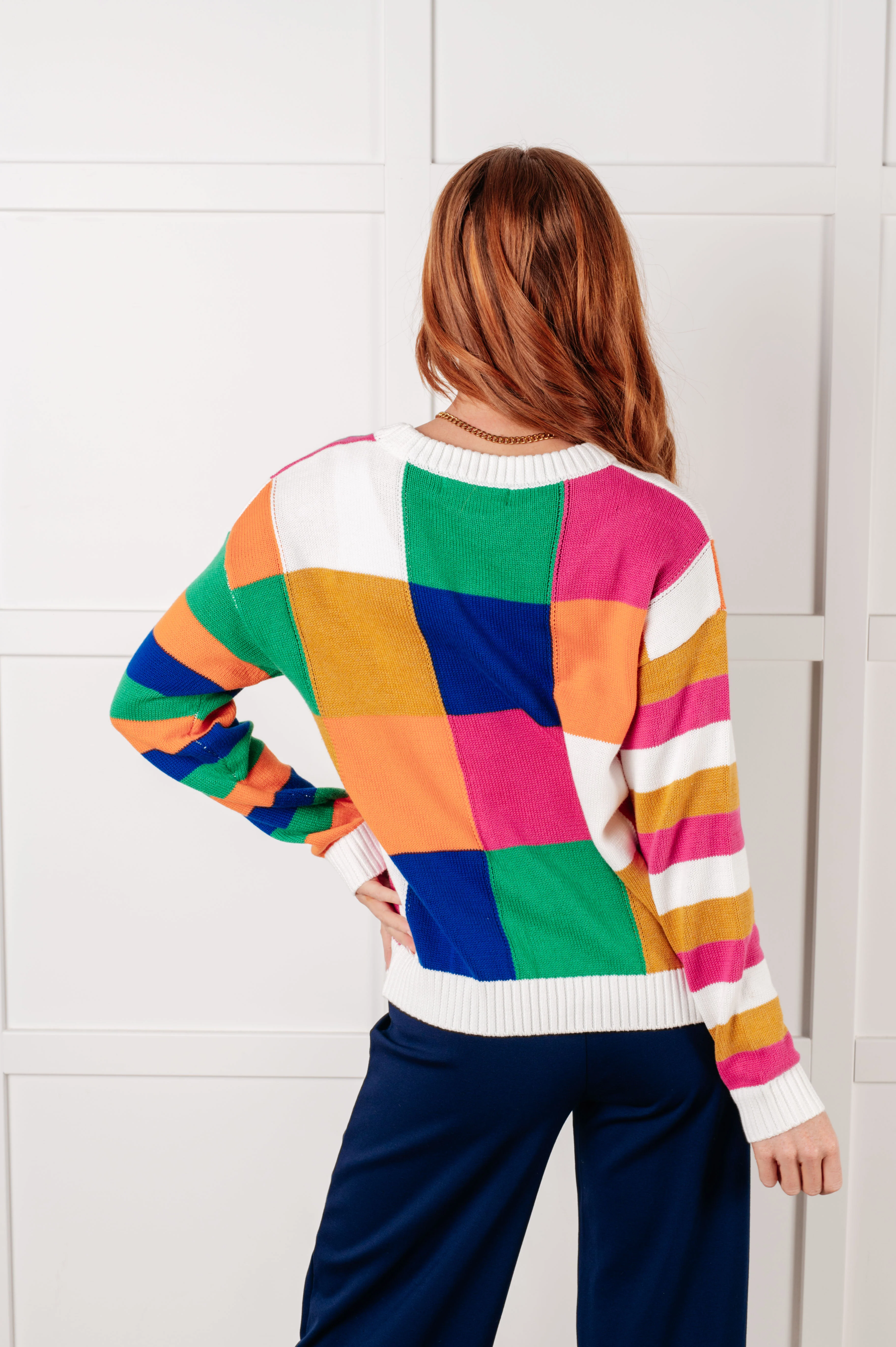Manifesting Moment Checkered Color Block Sweater - 9/23/2025 - Image 6