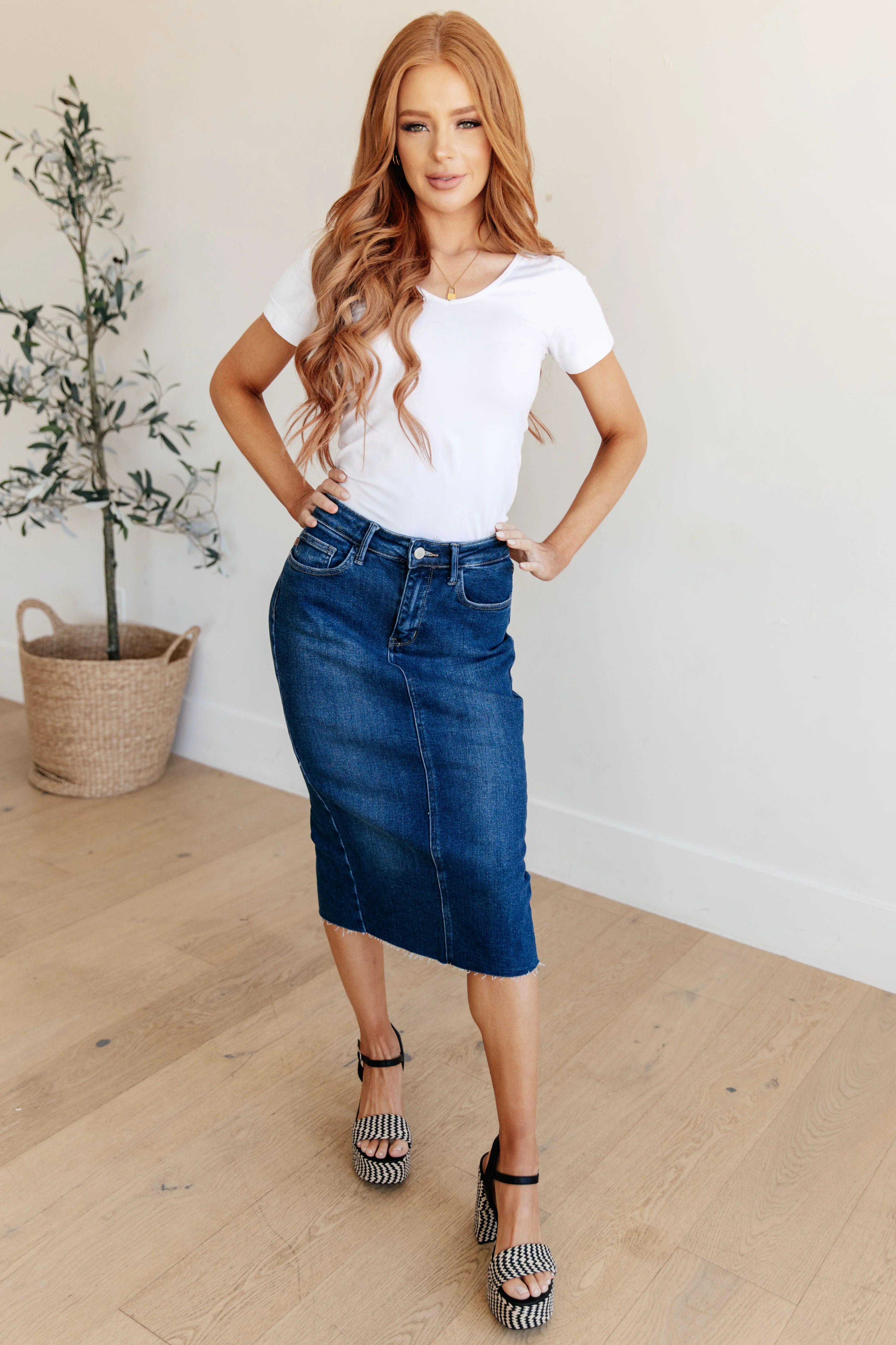 Marcy High Rise Denim Midi Skirt - 2/14/2024 - Image 3