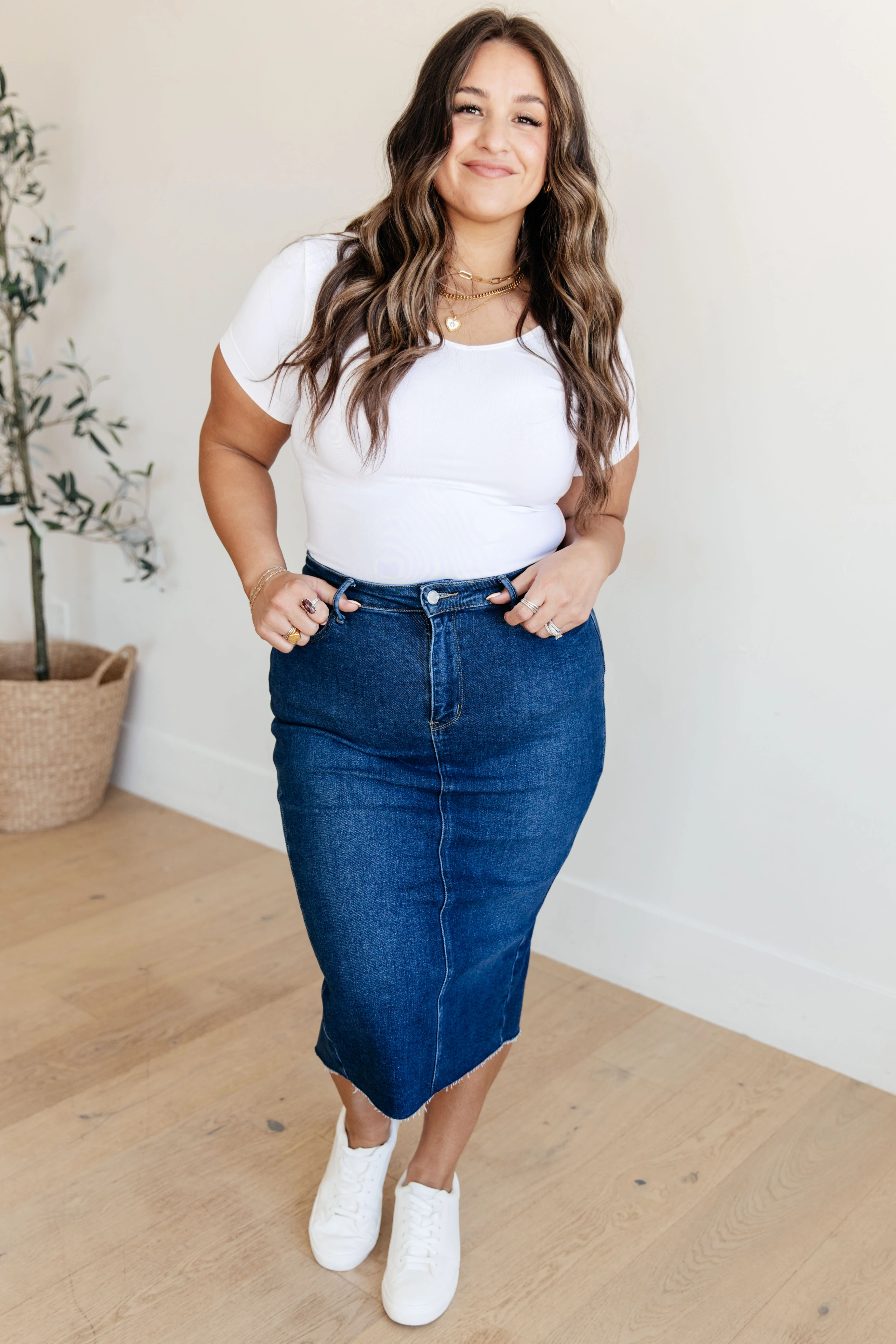 Marcy High Rise Denim Midi Skirt - 2/14/2024 - Image 4