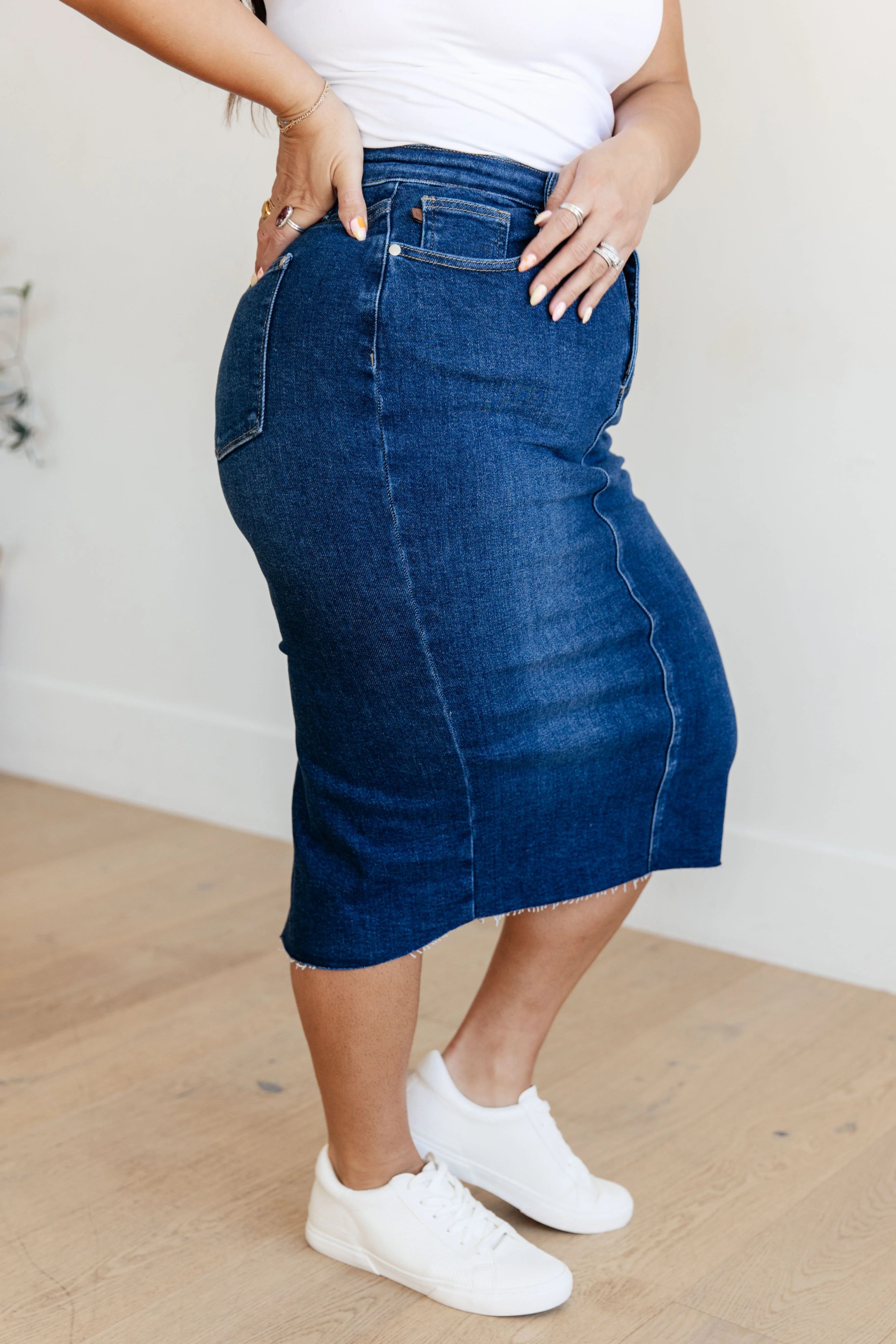 Marcy High Rise Denim Midi Skirt - 2/14/2024 - Image 6