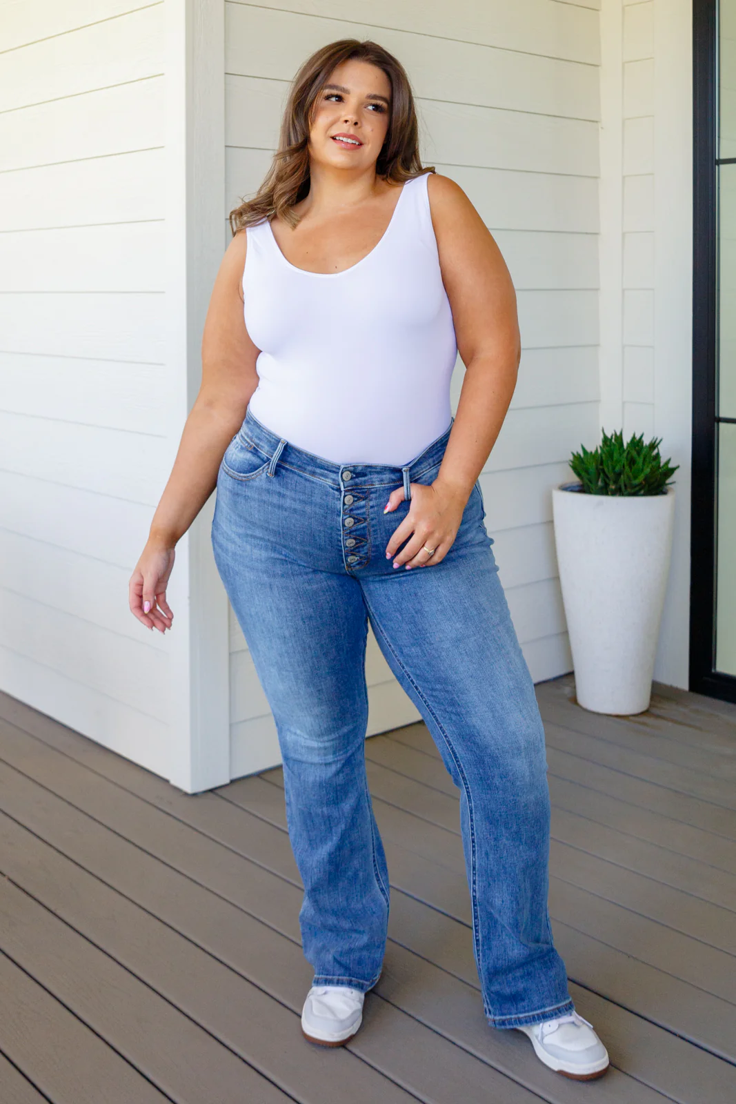 Matilda Mid Rise Vintage Button Fly Bootcut Jeans - 8/9/2023 - Image 4