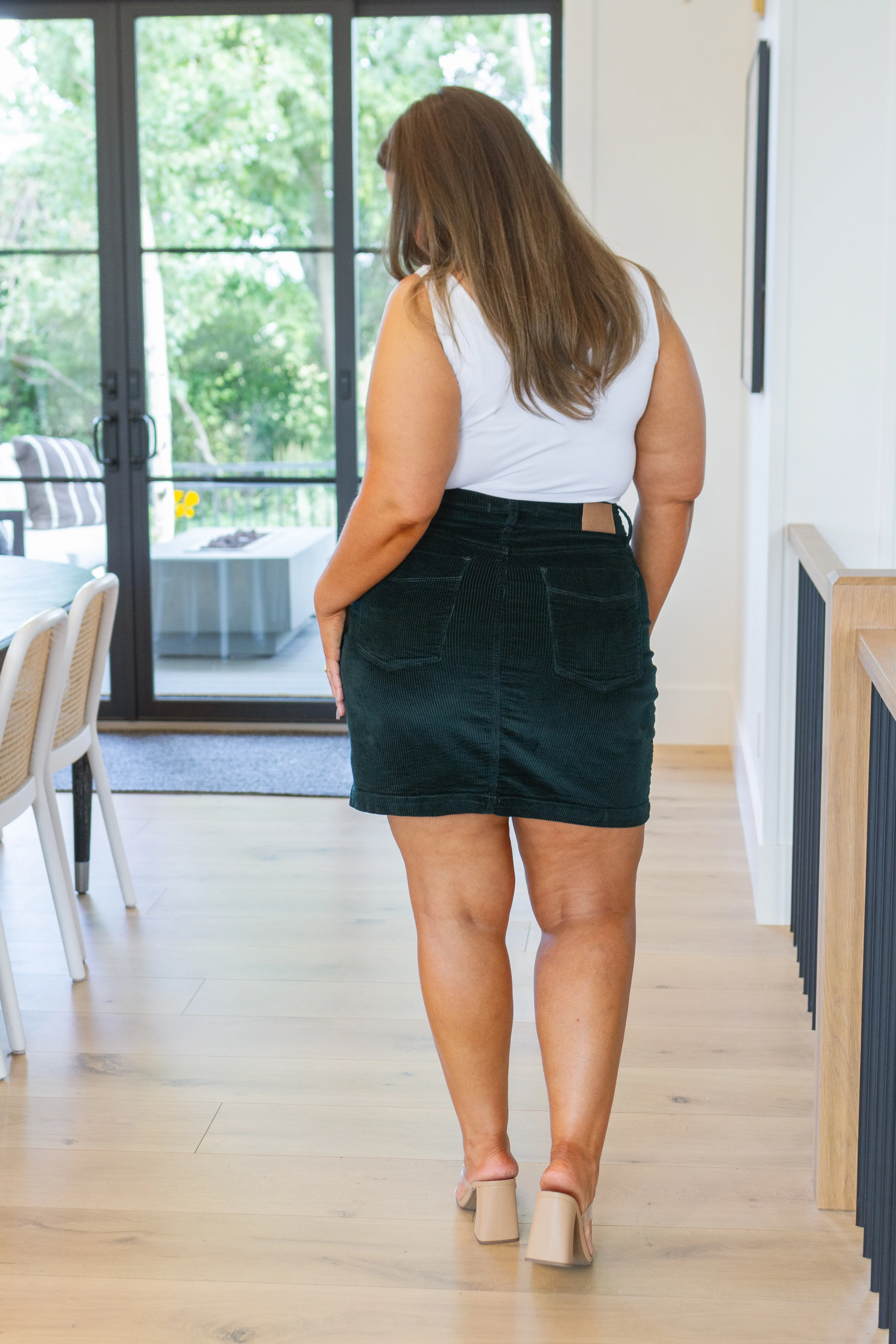 Melinda Corduroy Patch Pocket Skirt in Emerald - 7/26/2023 - Image 6