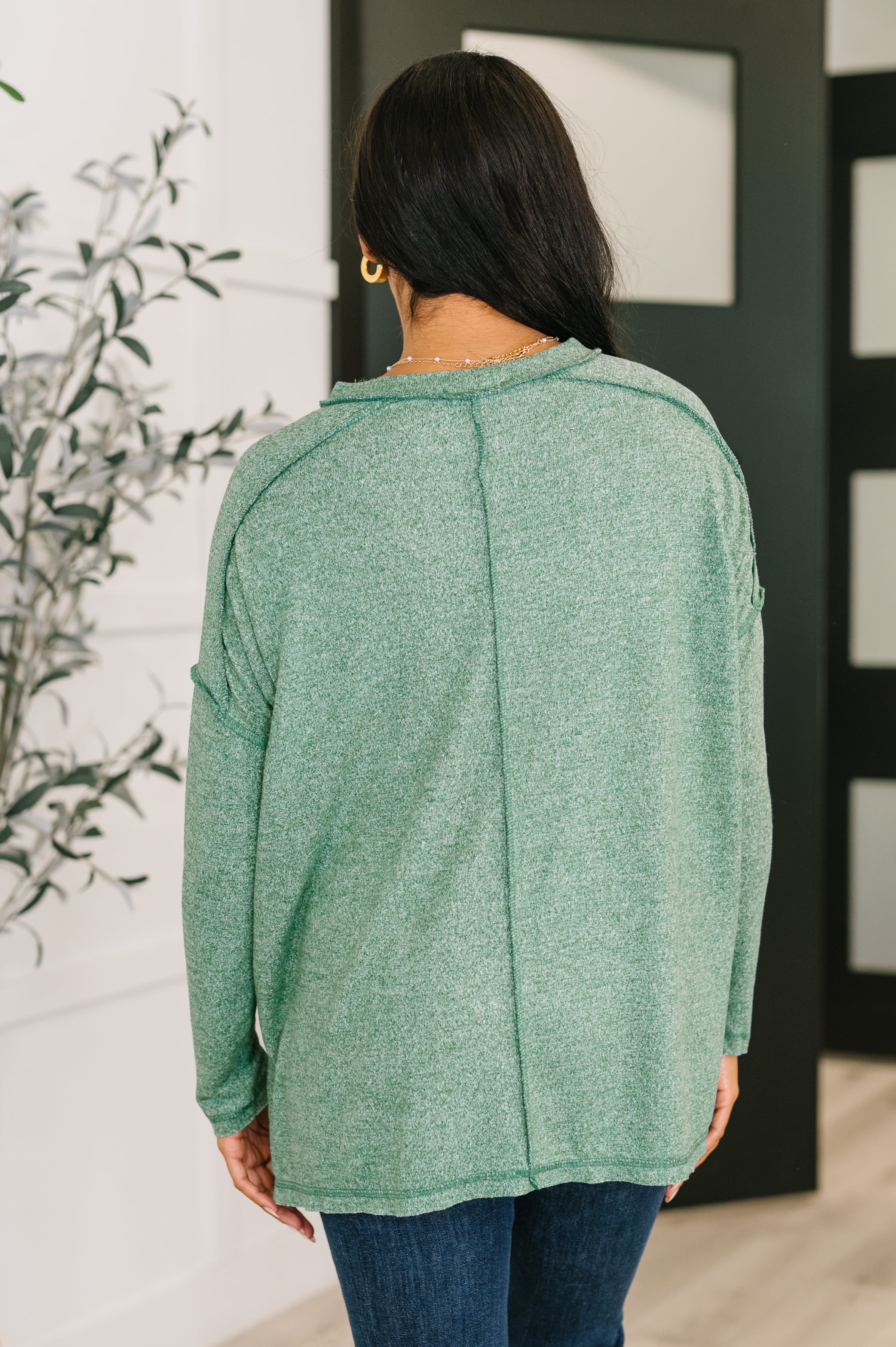 Mellow Mood Heathered Pullover in Dark Green - 10/22/2025 - Image 4