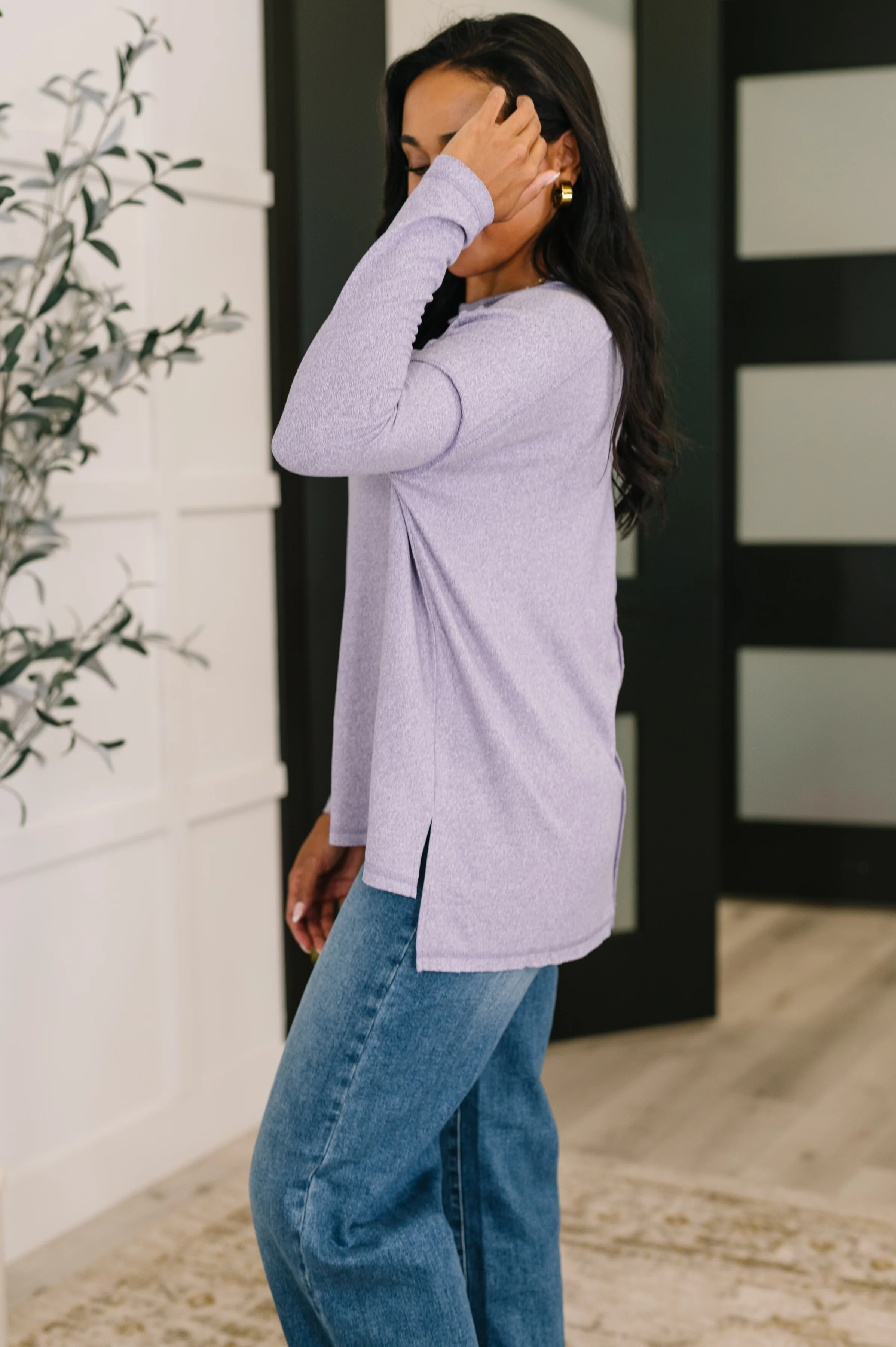 Mellow Mood Heathered Pullover in Lavender - 10/22/2025 - Image 2