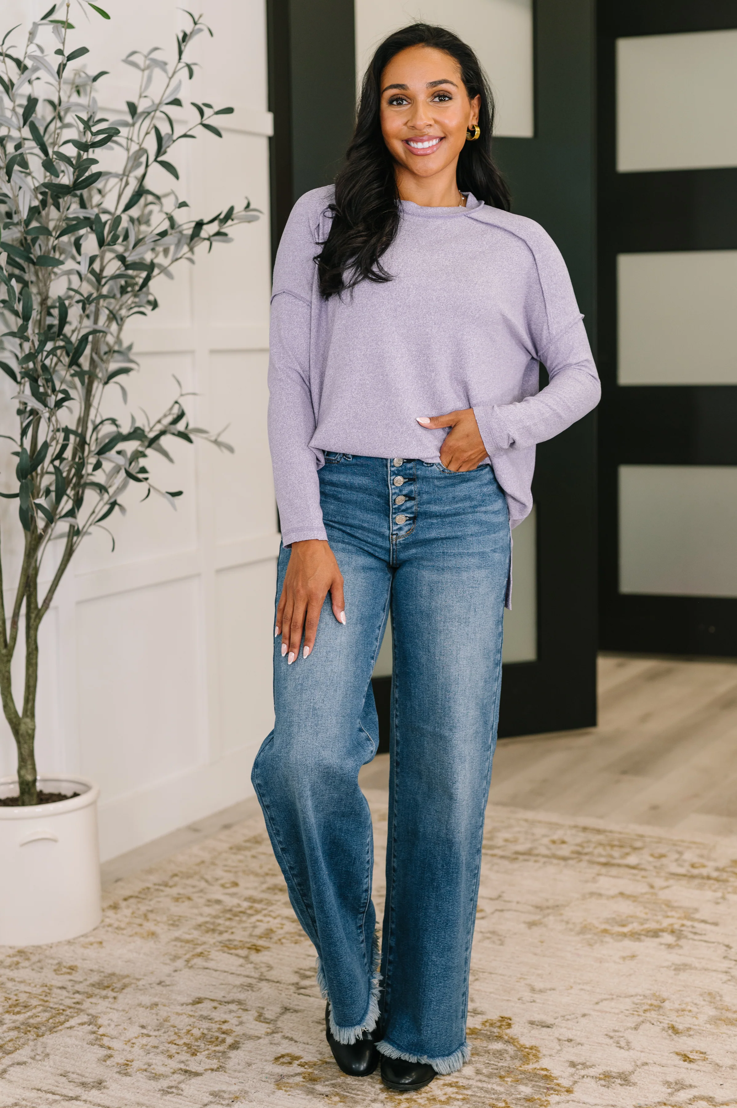 Mellow Mood Heathered Pullover in Lavender - 10/22/2025 - Image 3