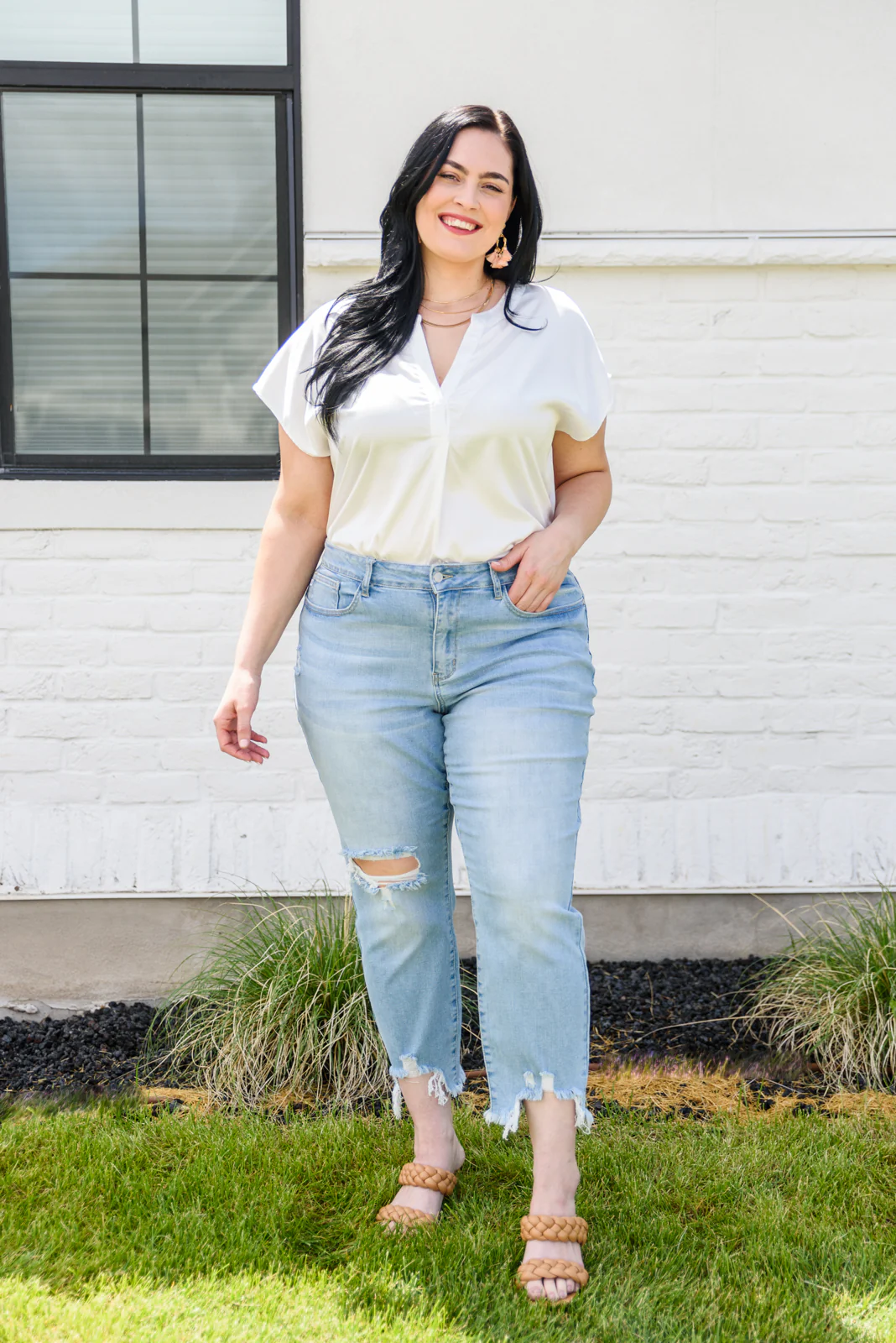 Mid-rise Destroyed Hem Boyfriend Jeans - 7/7/2022