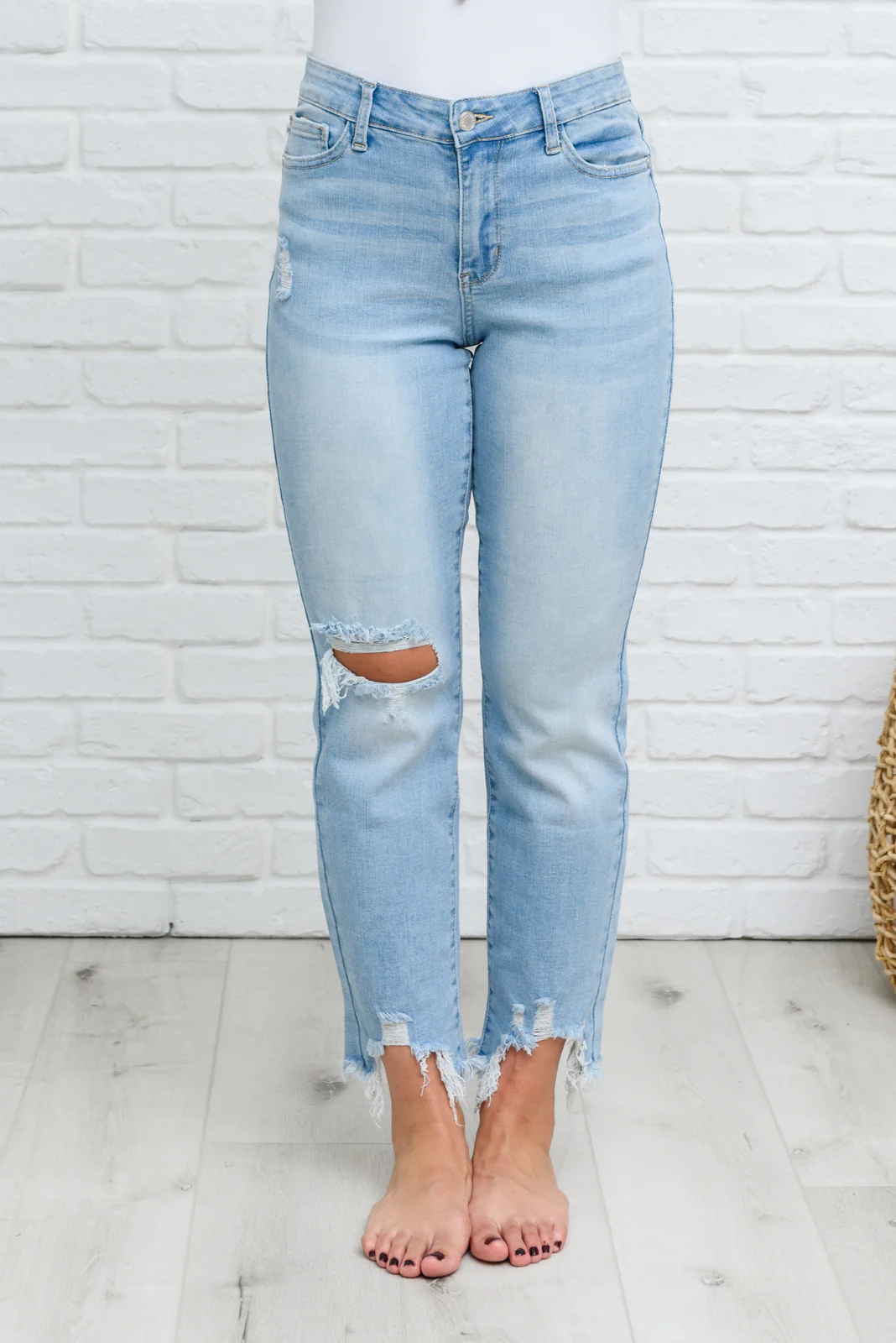 Mid-rise Destroyed Hem Boyfriend Jeans - 7/7/2022 - Image 15