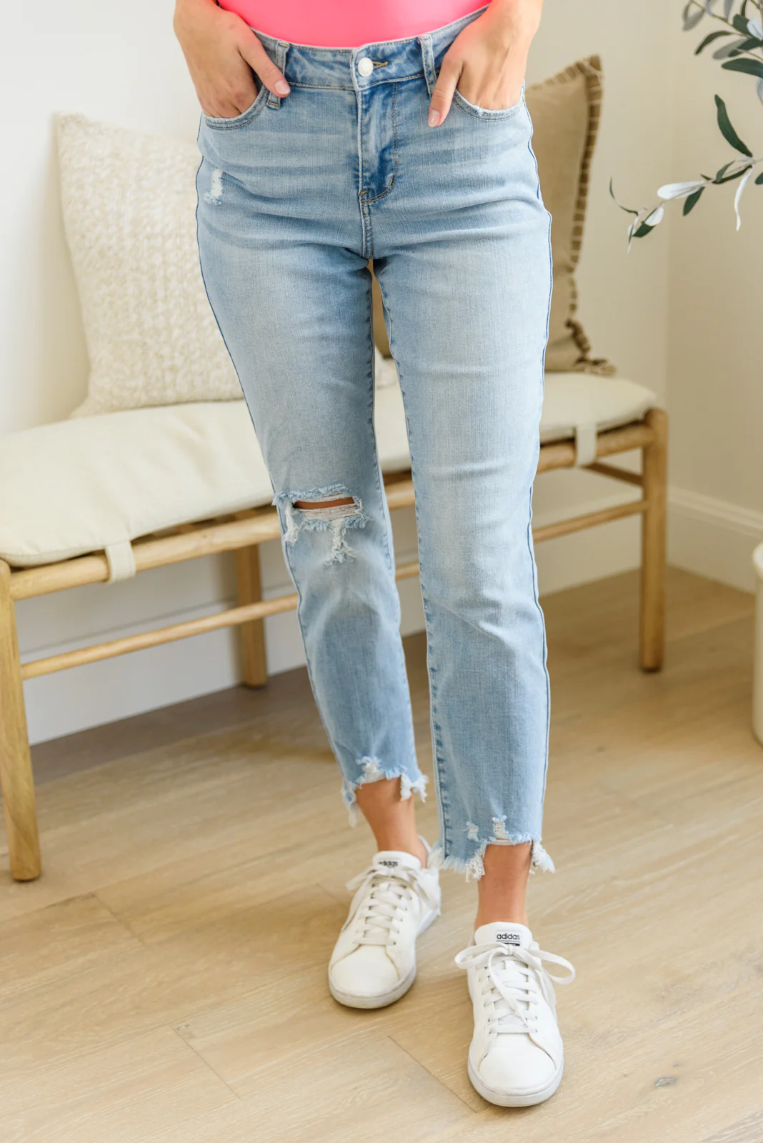 Mid-rise Destroyed Hem Boyfriend Jeans - 7/7/2022 - Image 6