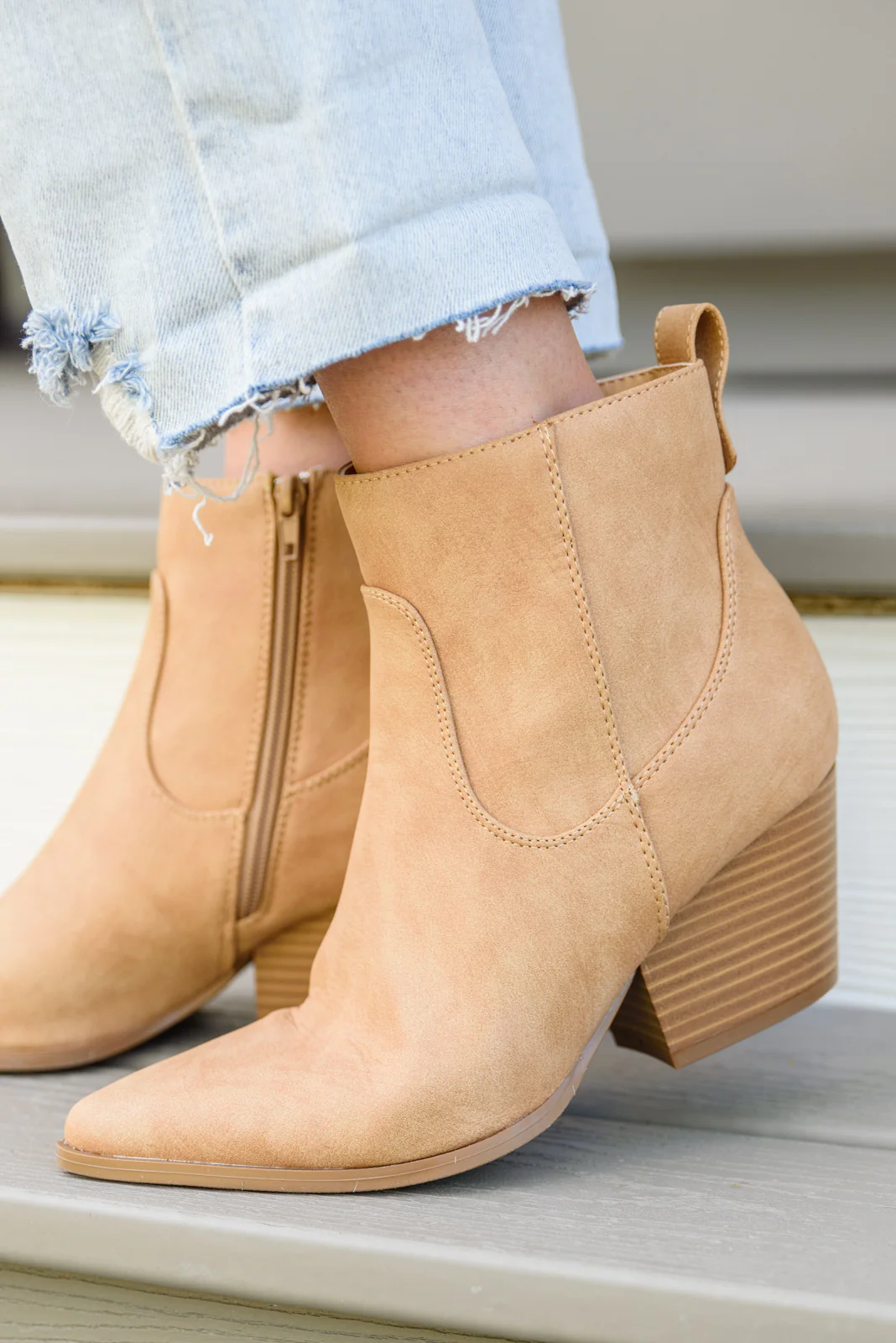Mighty Fine Faux Leather Ankle Boots In Toffee - 9/20/2022 - Image 5