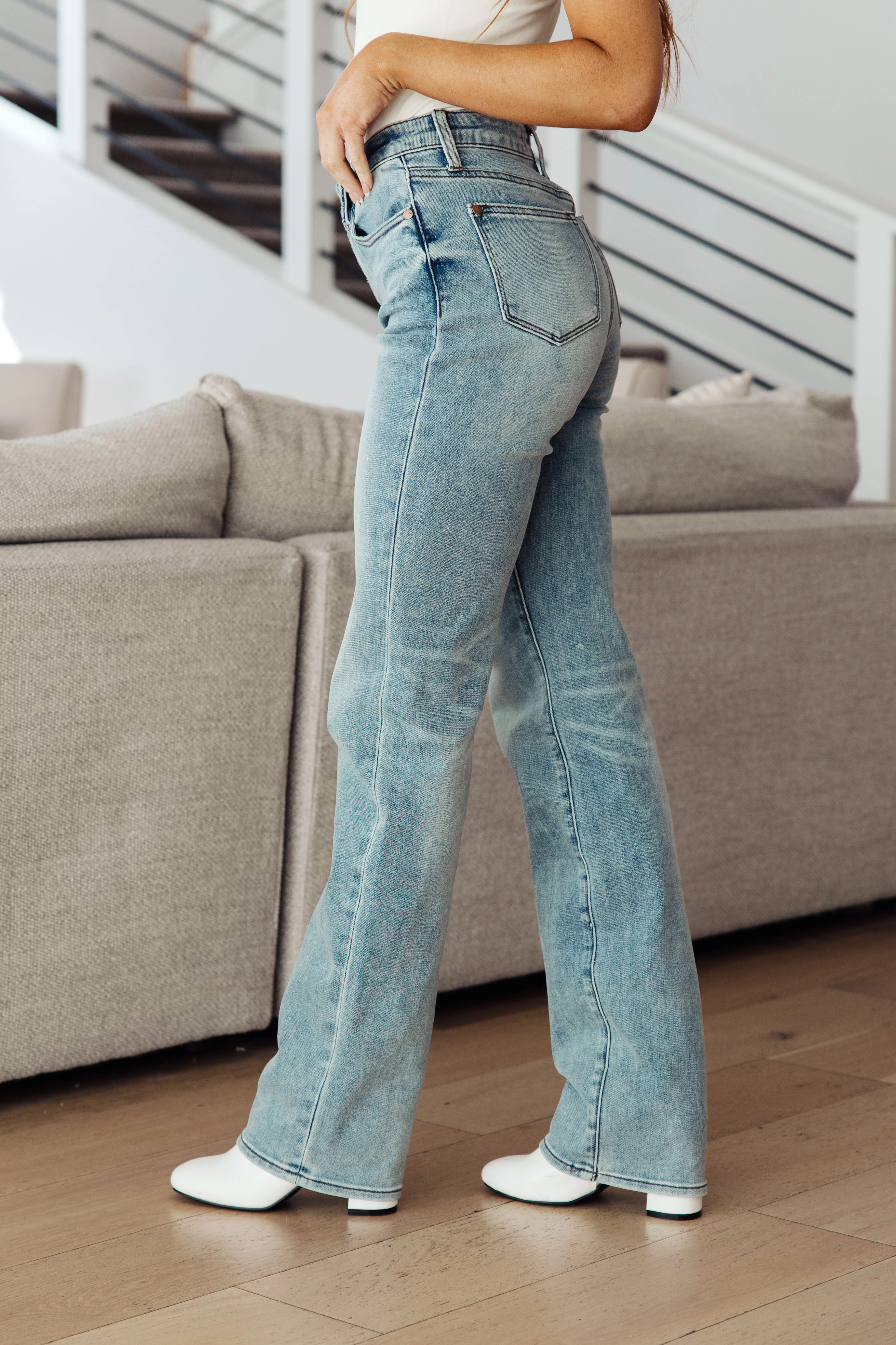 Miranda High Rise Plaid Cuff Vintage Straight Jeans - 6/28/2023 - Image 3