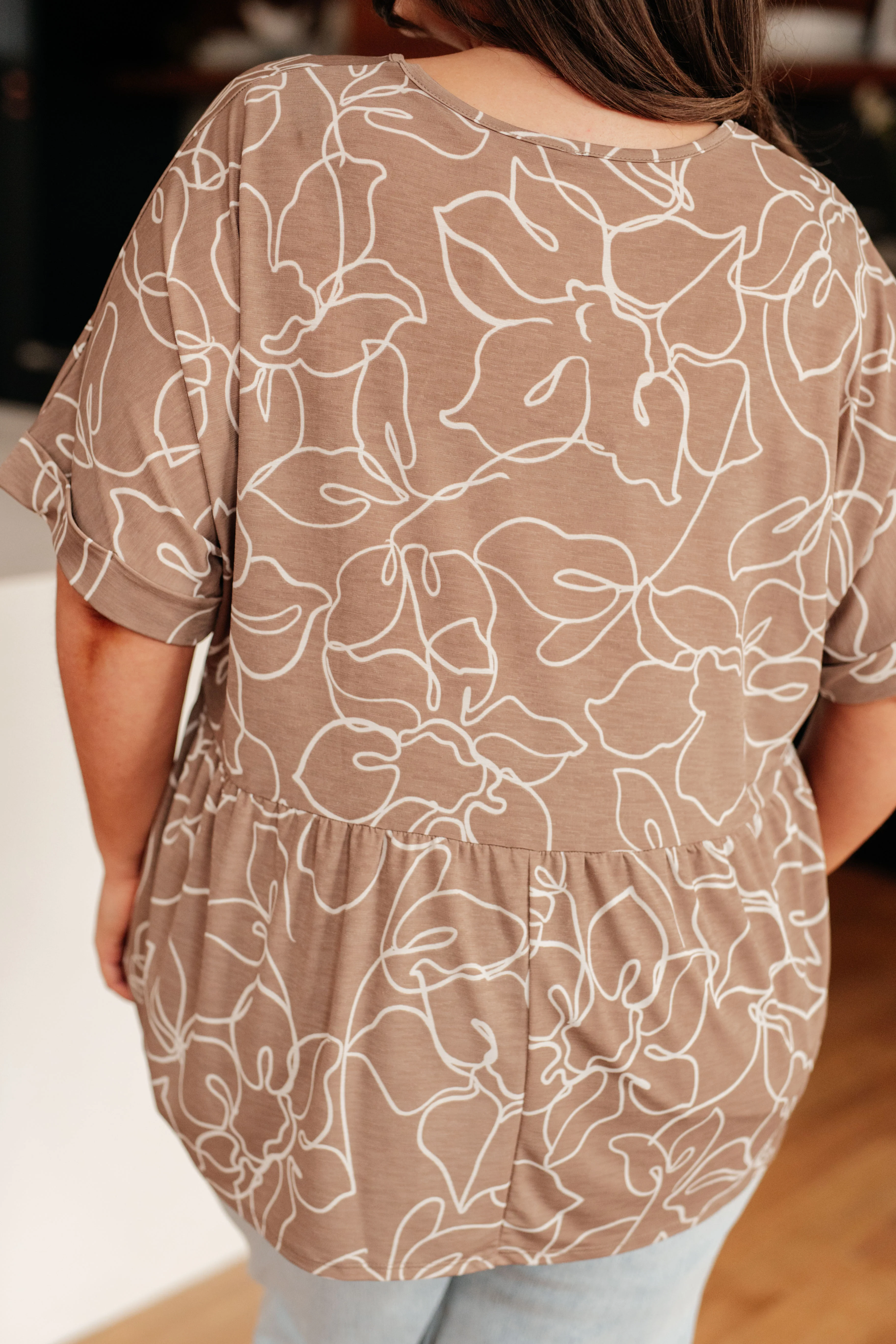 Mocha Petals V-Neck Top - 9/20/2024 - Image 8
