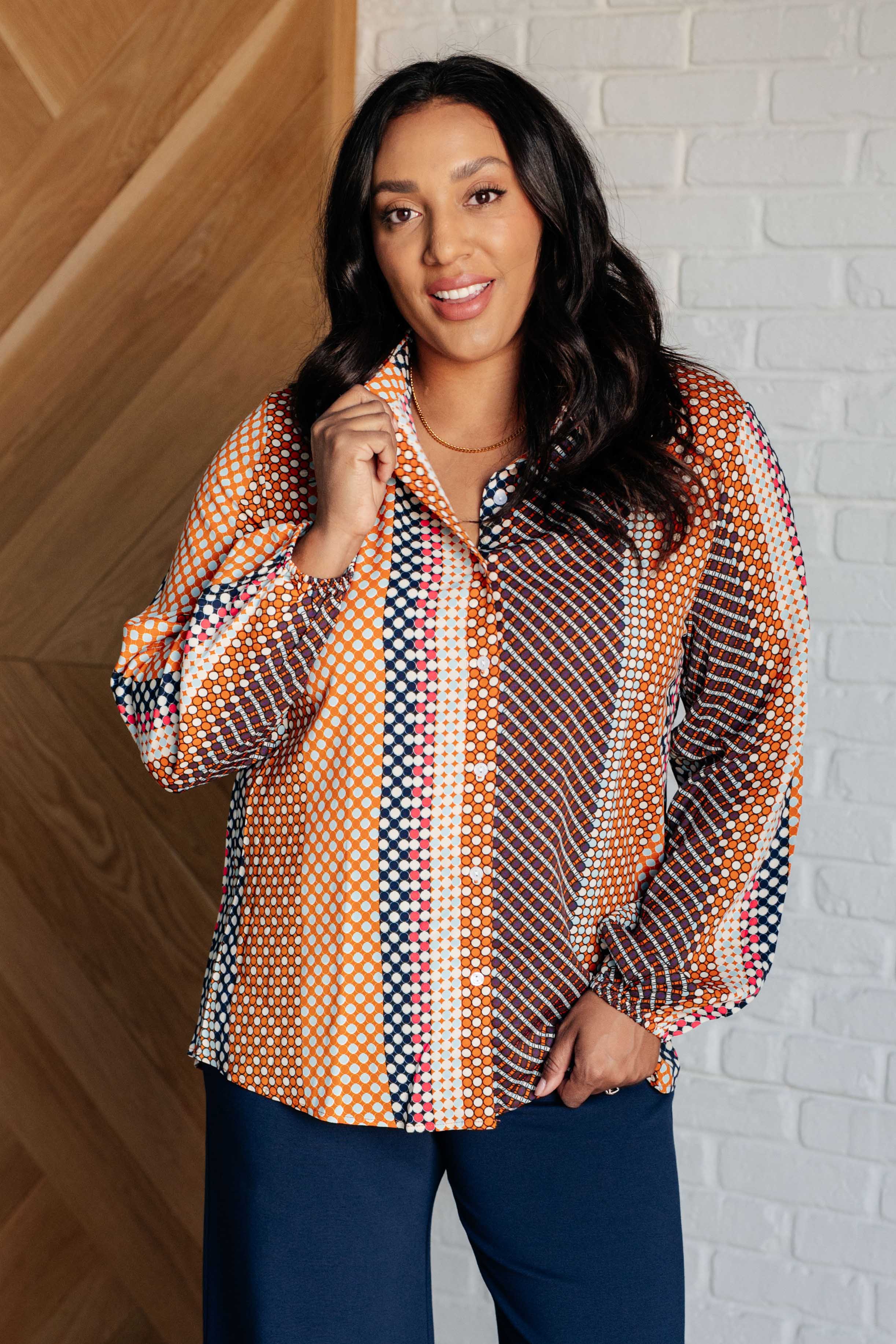 Moderately Mod Polka Dot Button Up Top - 9/8/2025 - Image 2