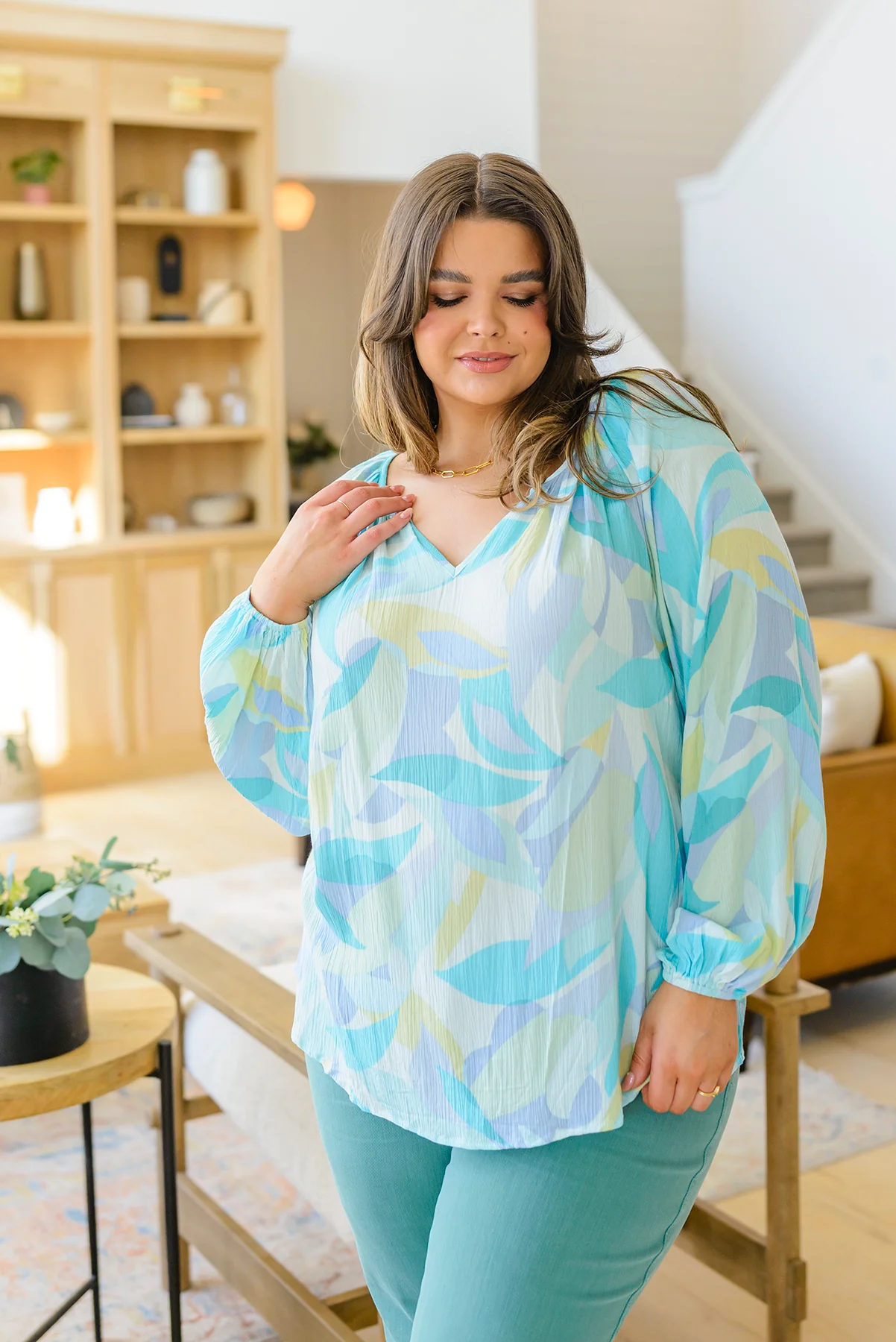 Modern Art V-Neck Blouse - 4/4/2023 - Image 10