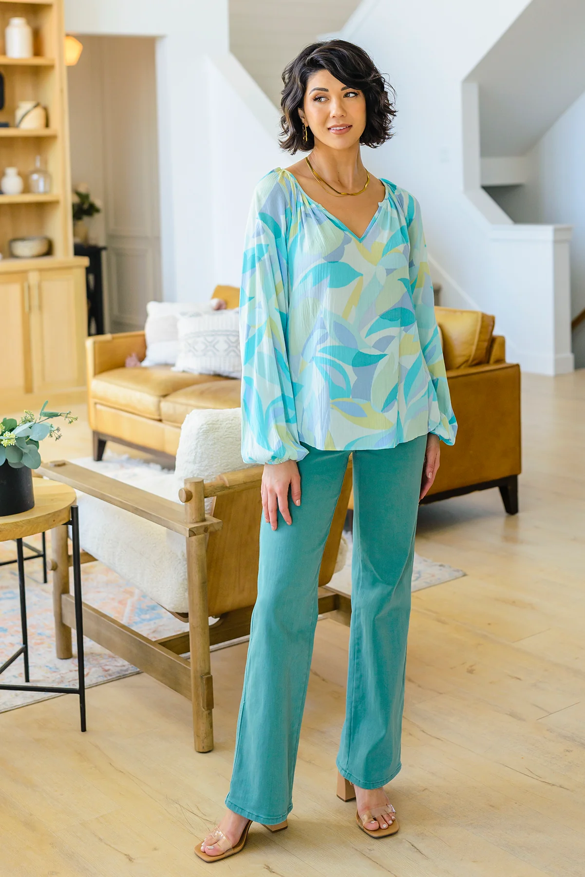 Modern Art V-Neck Blouse - 4/4/2023 - Image 2