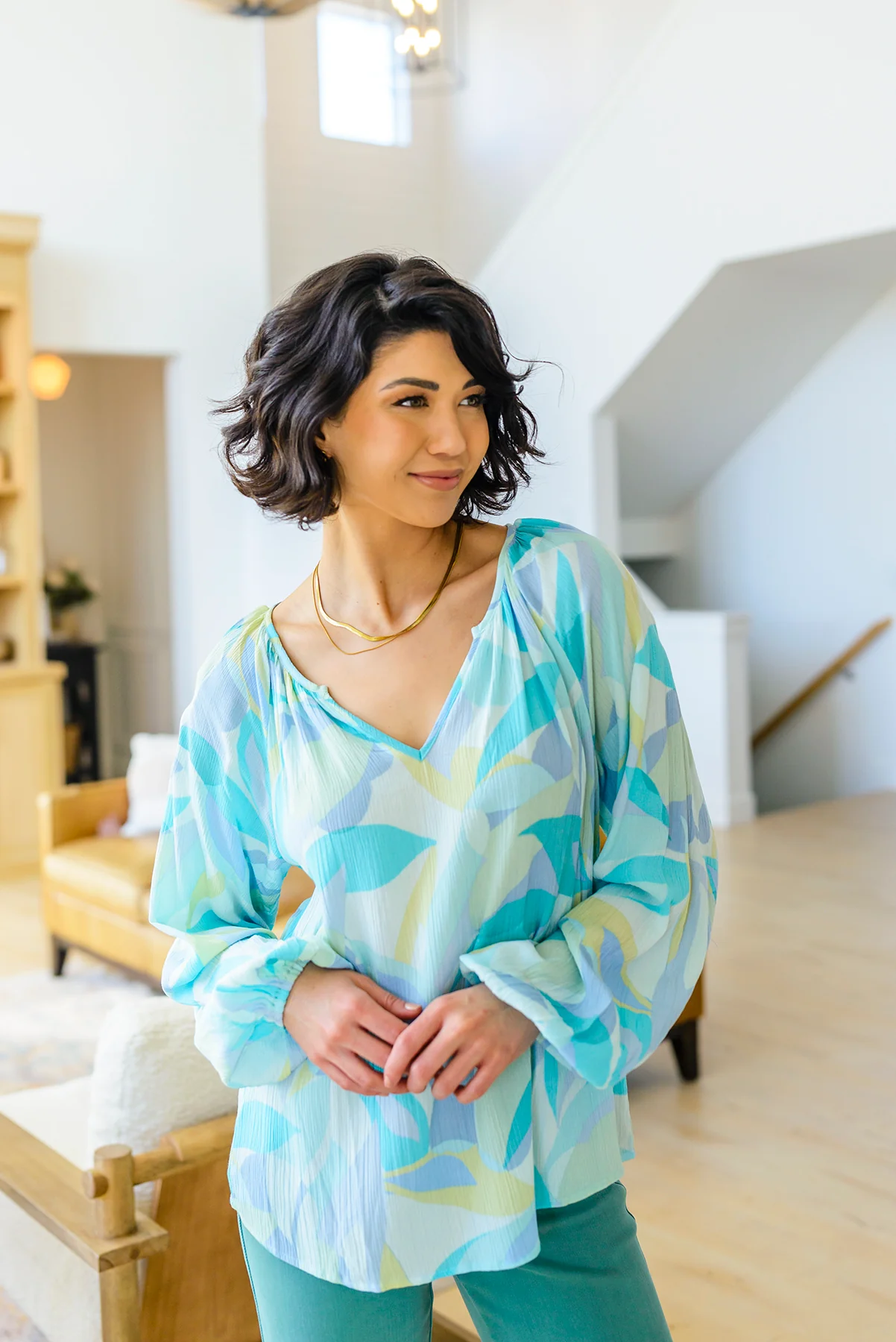 Modern Art V-Neck Blouse - 4/4/2023 - Image 4
