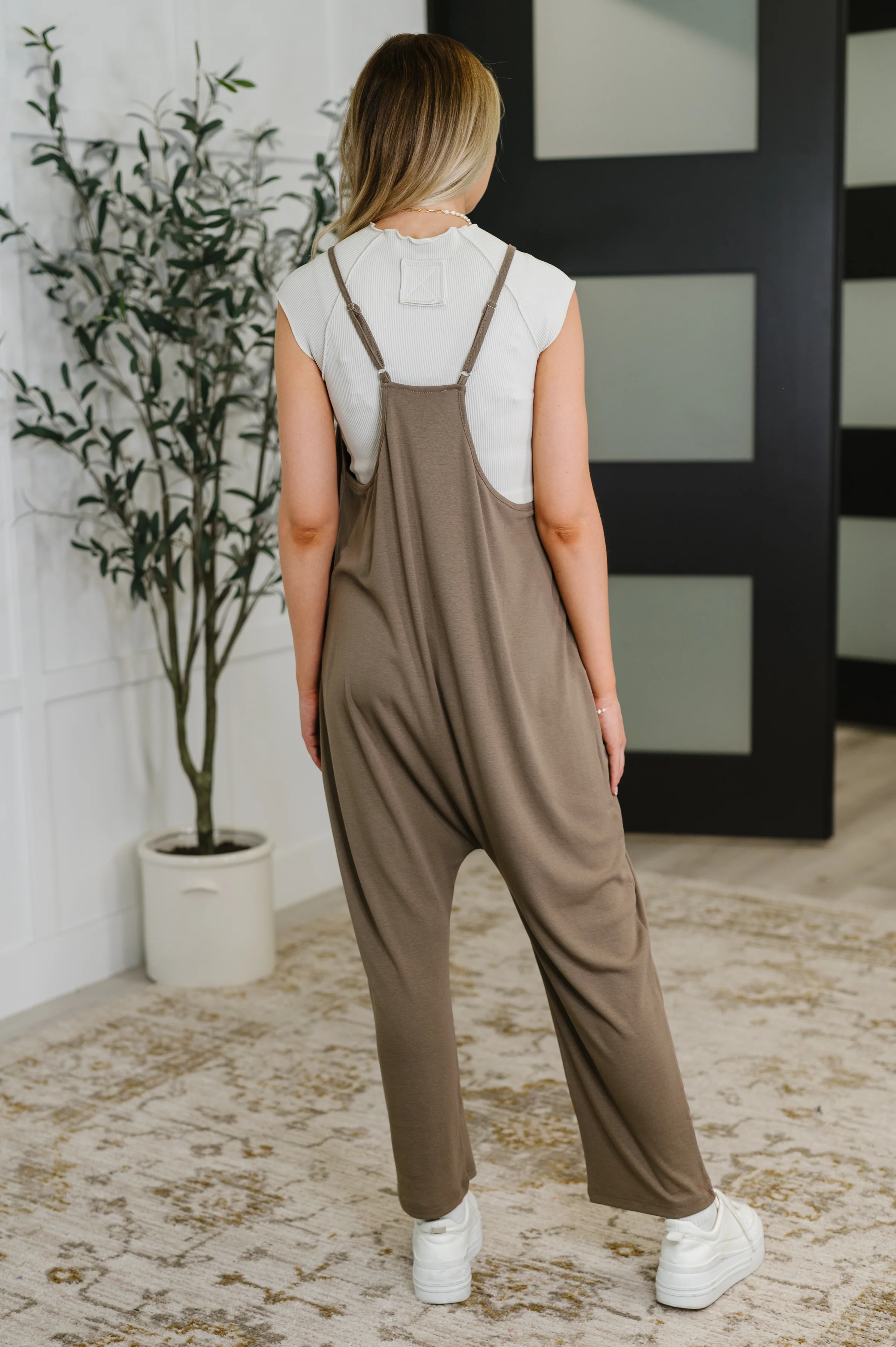 Mood Match Relaxed Spaghetti Strap Jumpsuit in Mocha - 8/12/2025 - Image 4