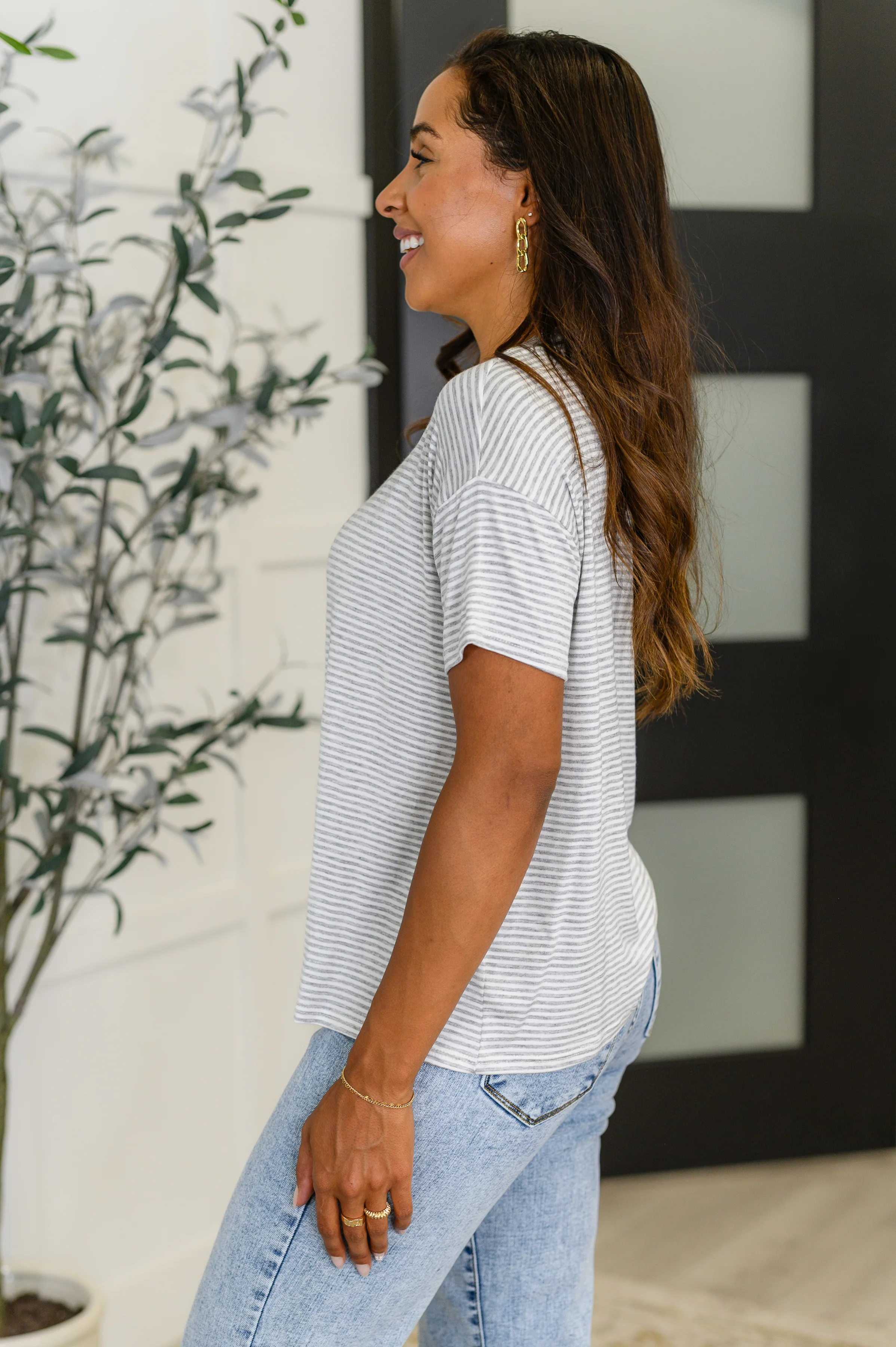 Mood Swingin' Casual Drop Shoulder Tee in Grey - 8/5/2025 - Image 3