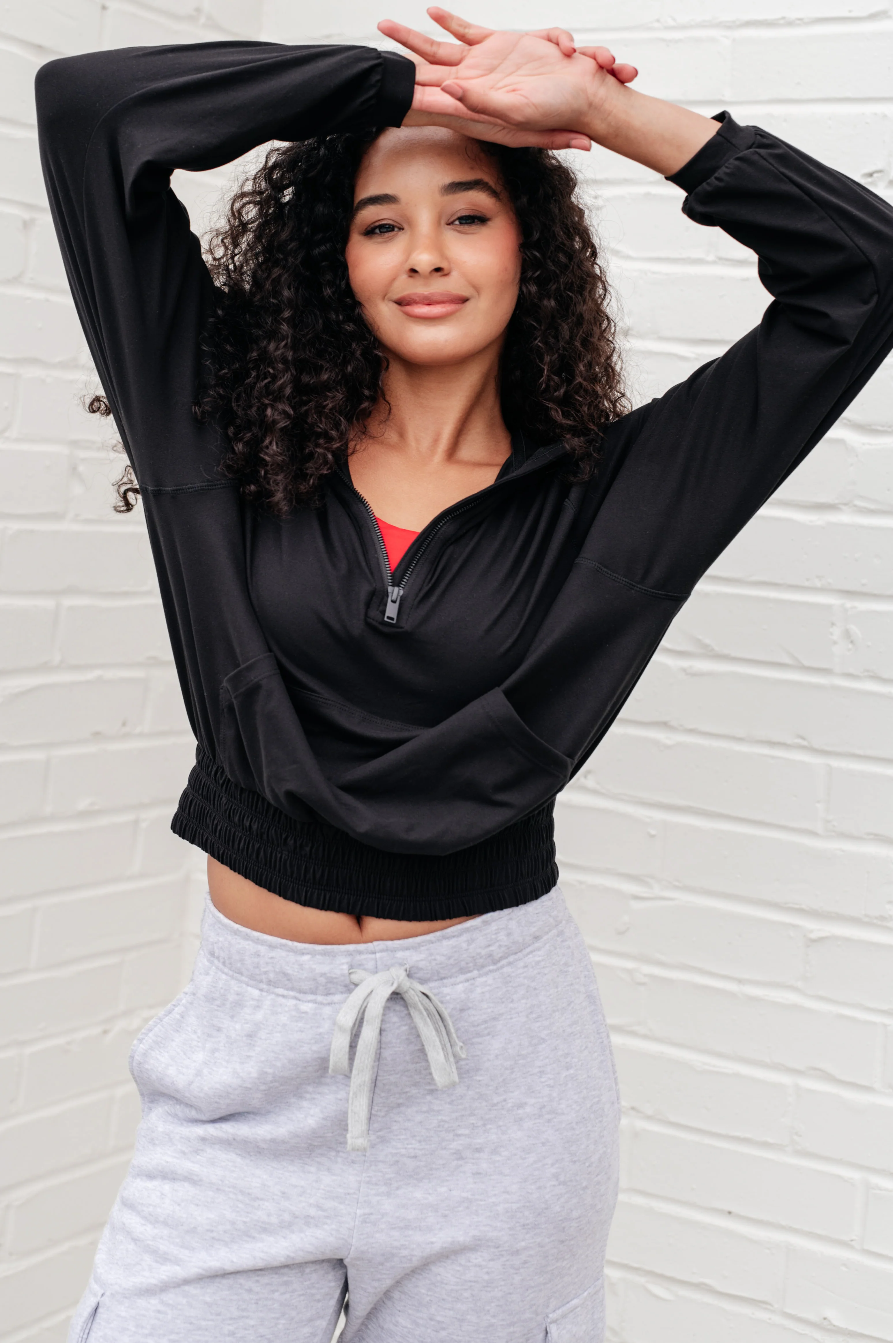 Morning Run Half Zip Hoodie in Black - 5/15/2024 - Image 2