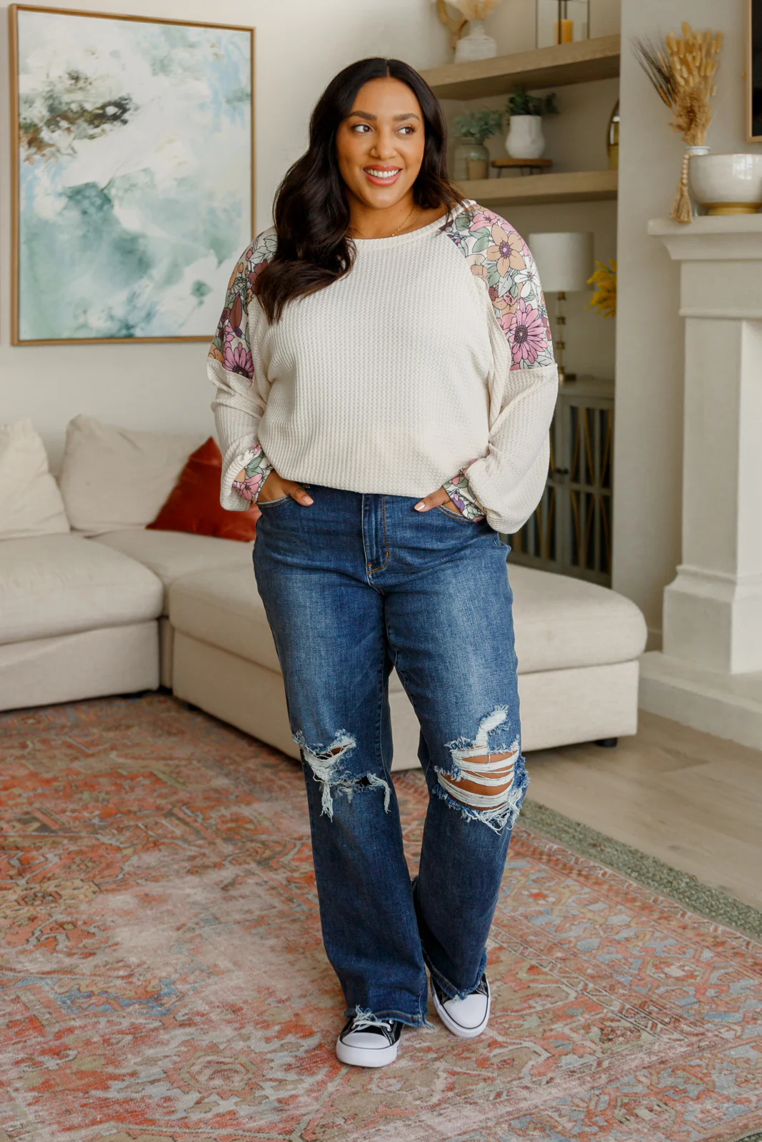 Mountain Side Waffle Knit Long Sleeve Top - 2/8/2024 - Image 4
