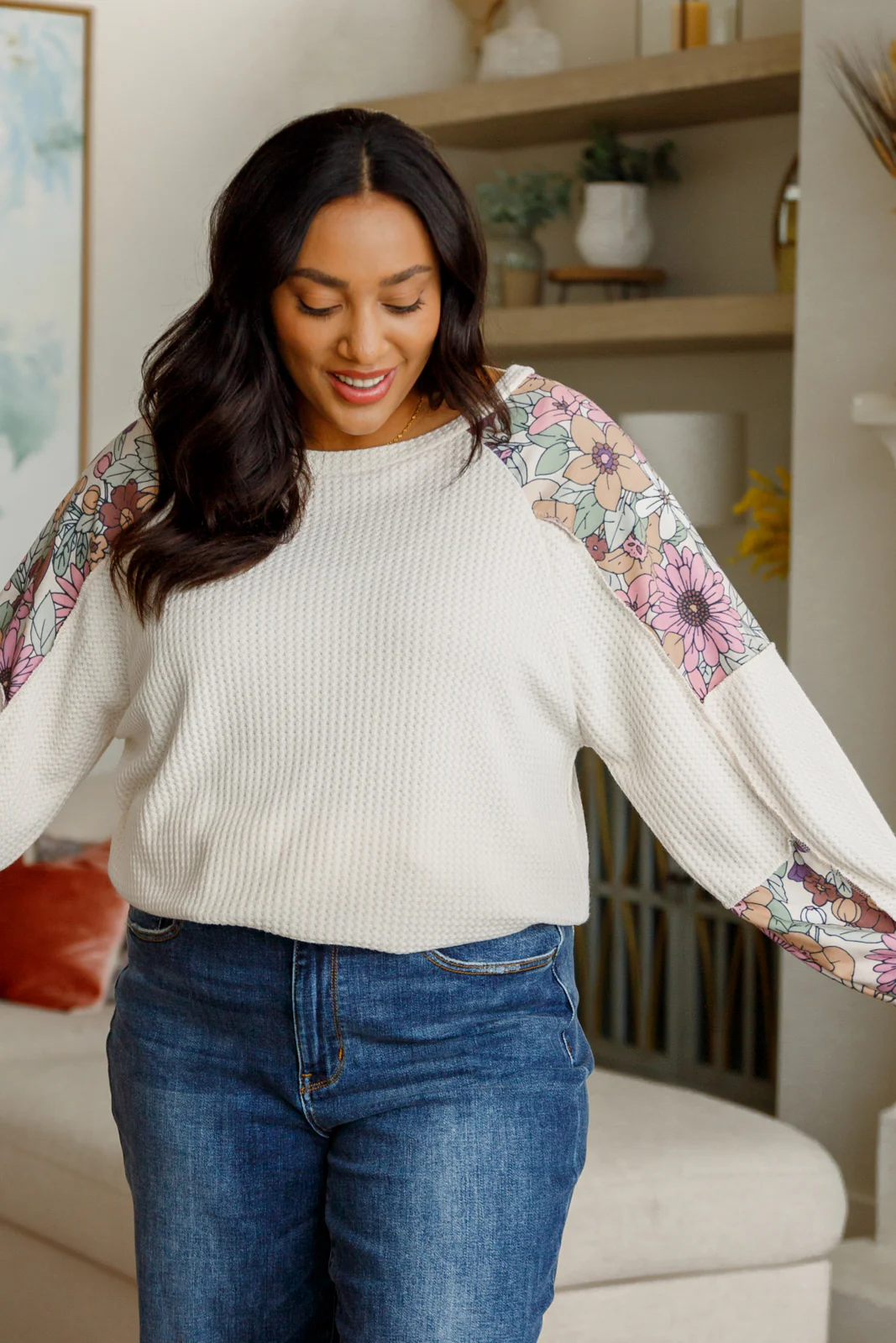Mountain Side Waffle Knit Long Sleeve Top - 2/8/2024 - Image 8
