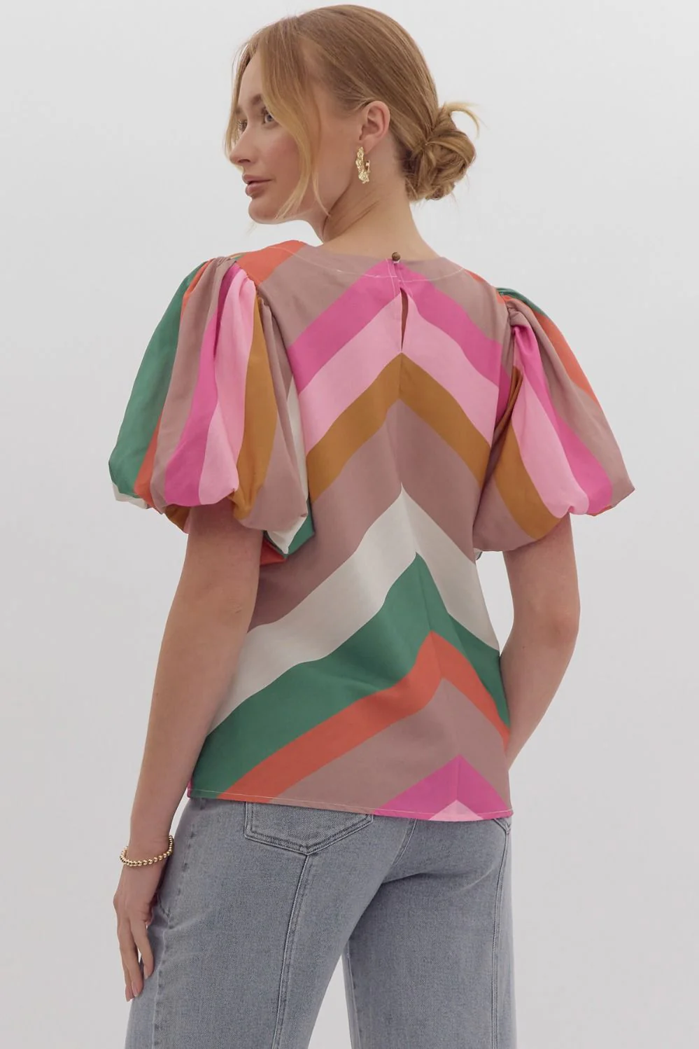 Multi Strive Balloon Sleeve Top - Image 2