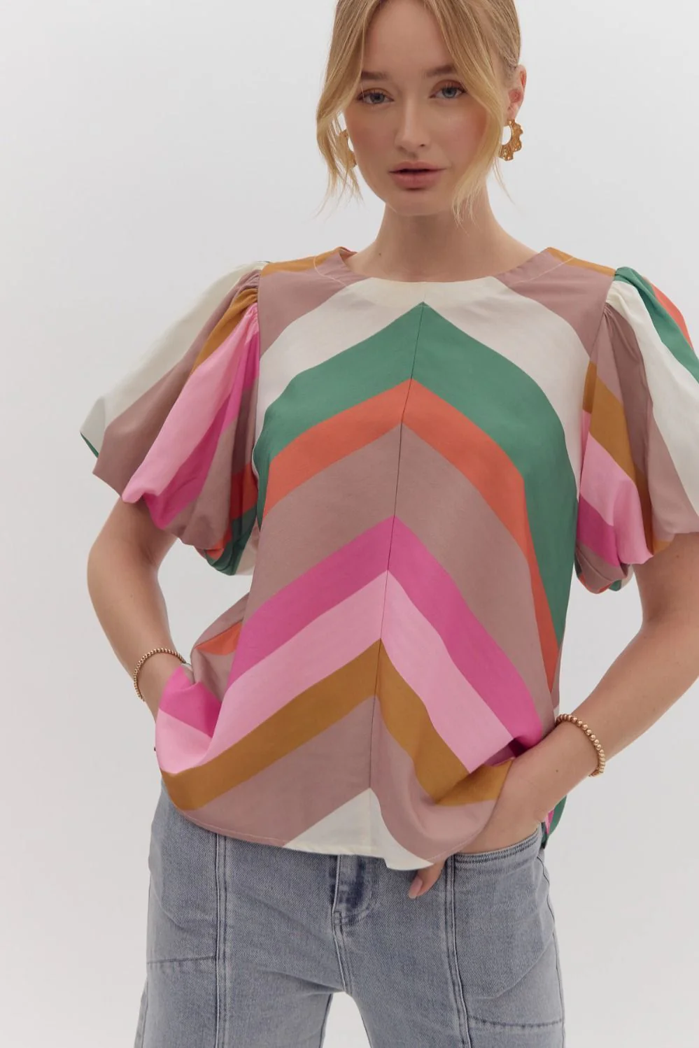 Multi Strive Balloon Sleeve Top - Image 4