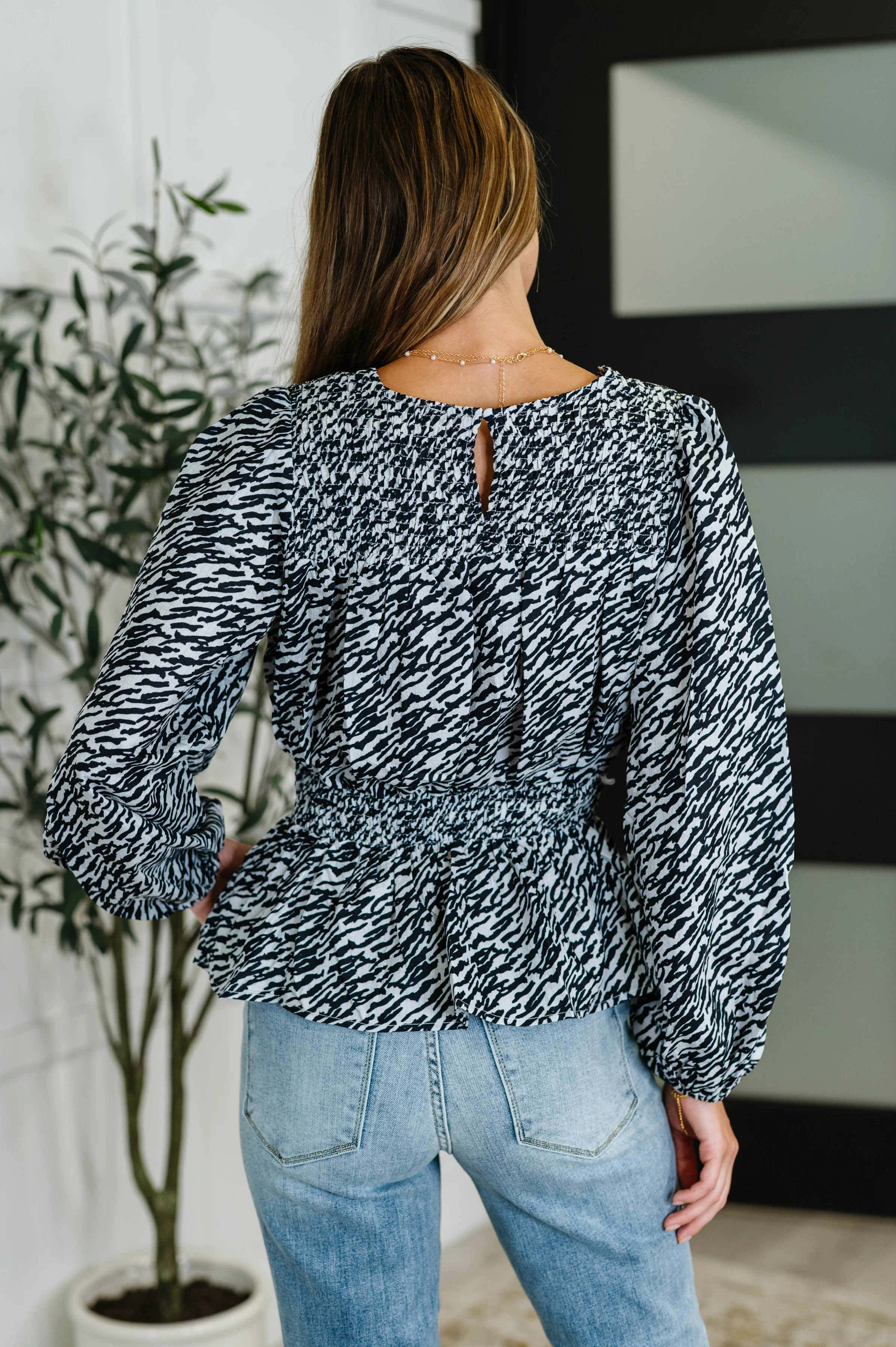 Muse Moves High Neck Peplum Blouse in Black - 8/22/2025 - Image 4