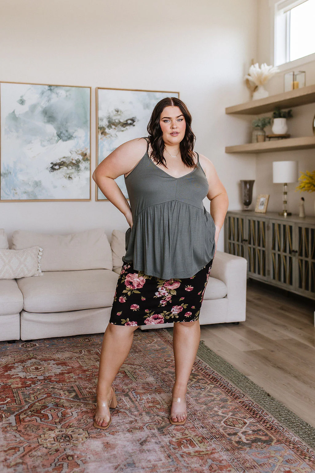 Never Not Loving V-Neck Cami in Gray Green - 6/16/2023 - Image 11