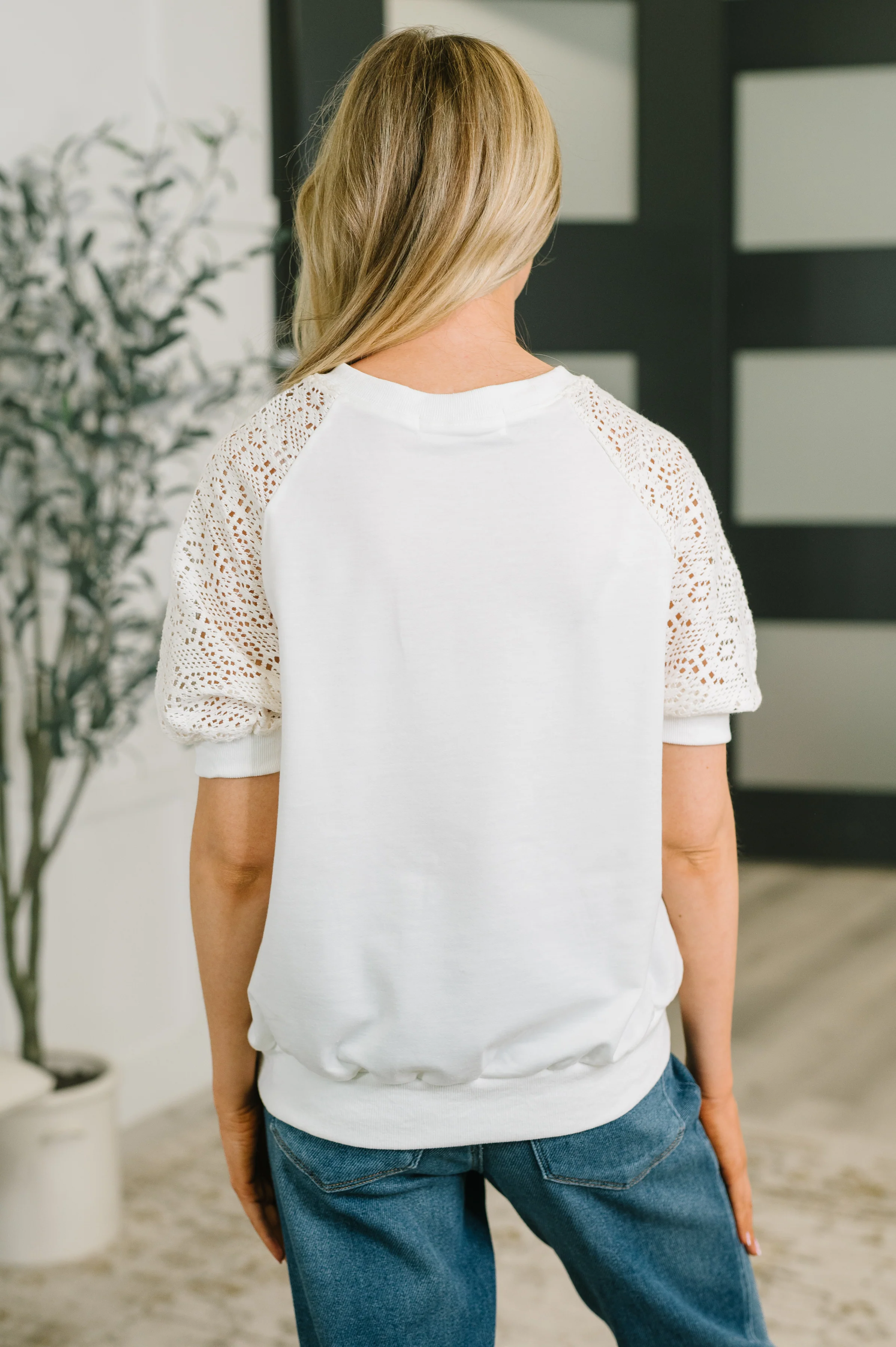 Never Too Lace Raglan Crochet Sleeve Top - 7/14/2026 - Image 4