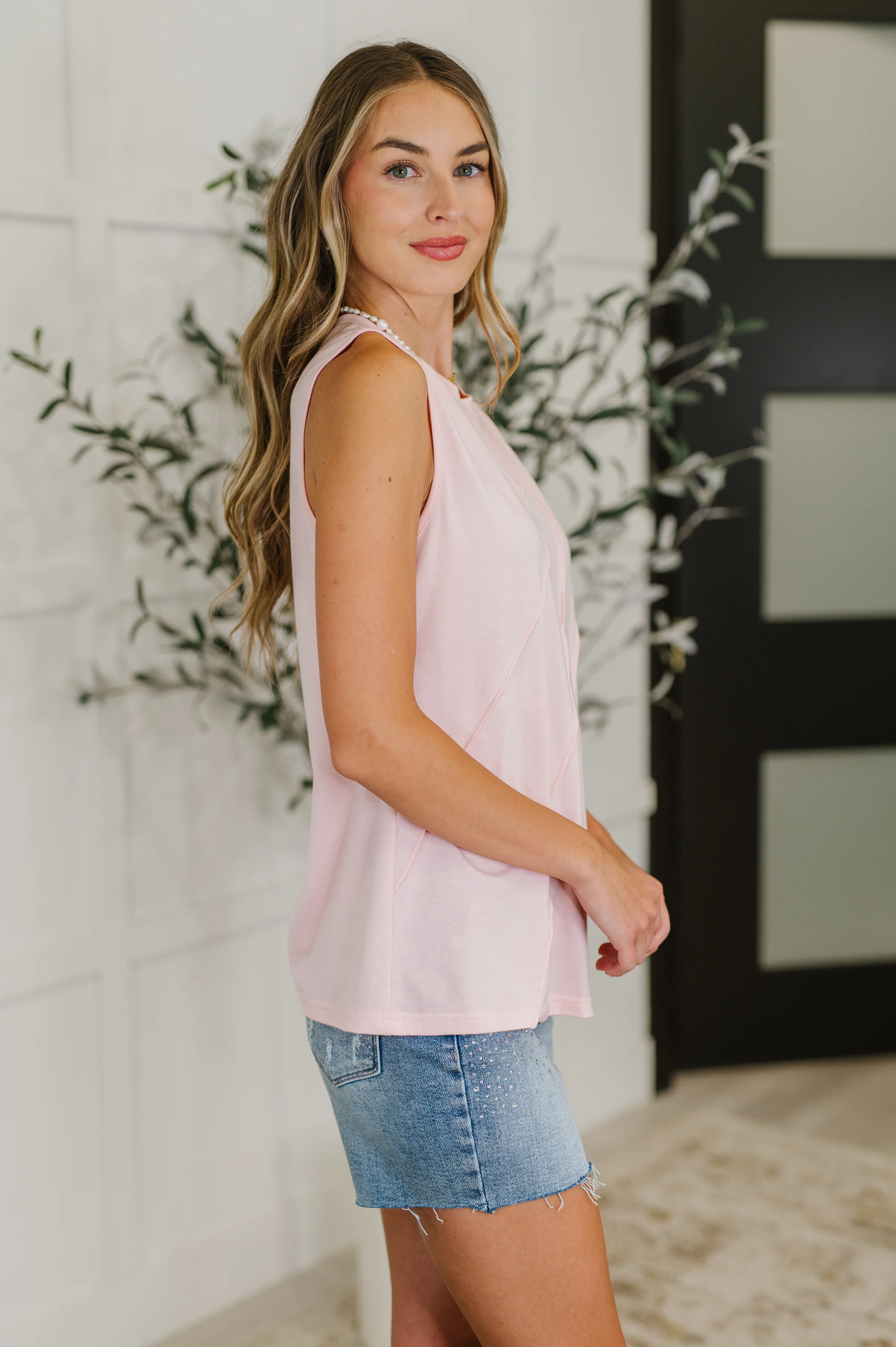 New Normal Pleat Detail Sleeveless Top in Pink - 6/23/2025 - Image 4