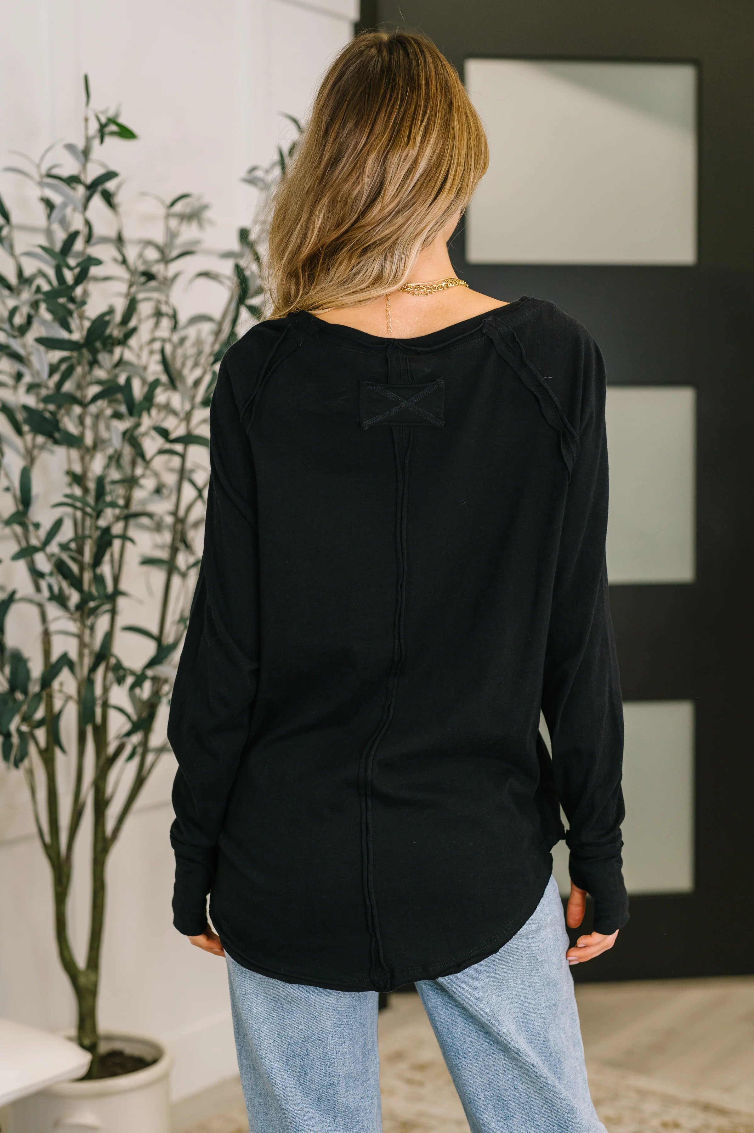 Nice to Each Other Raglan Sleeve Top in Black - 12/3/2025 - Image 5