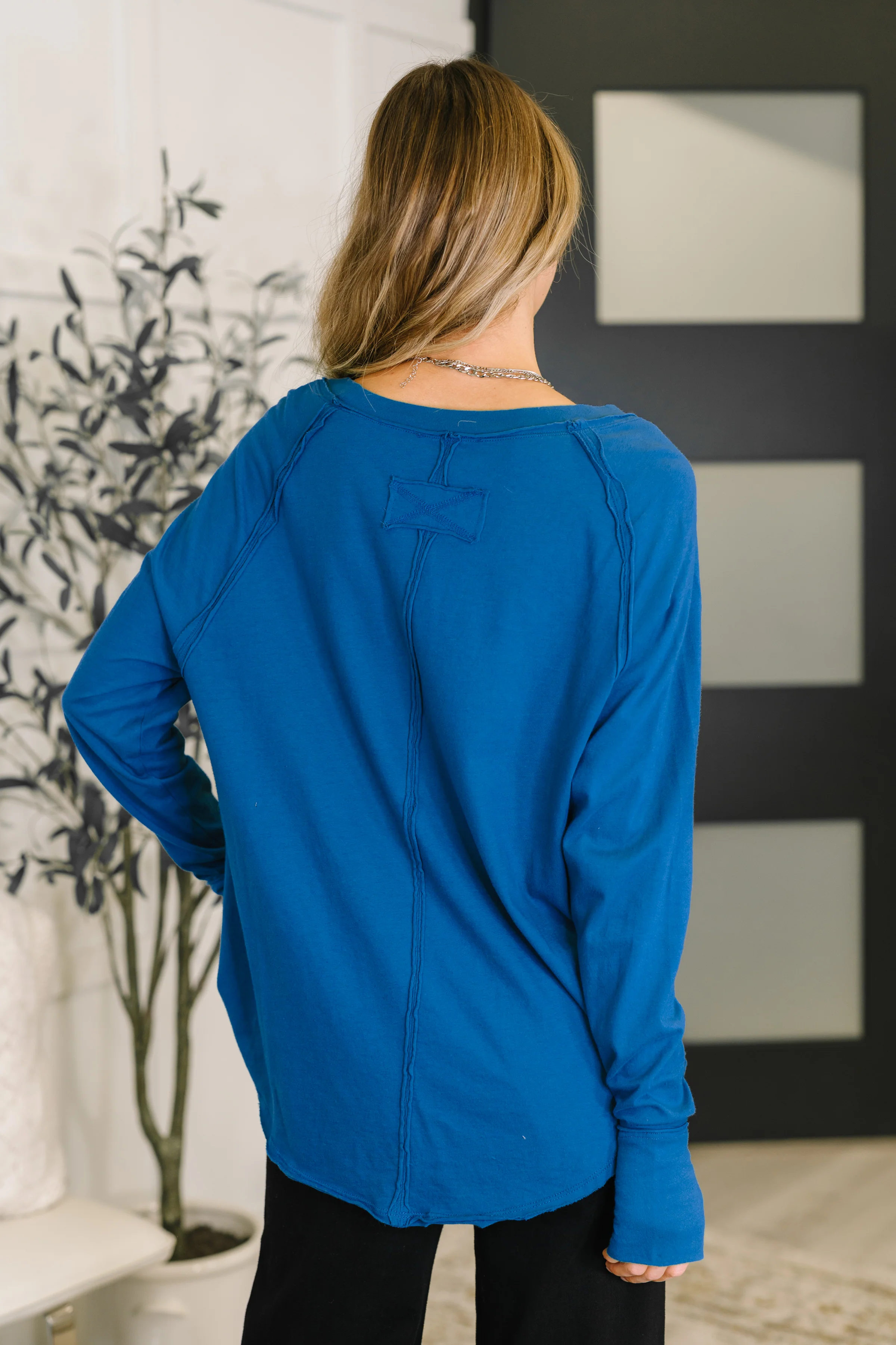 Nice to Each Other Raglan Sleeve Top in Classic Blue - 12/3/2025 - Image 5