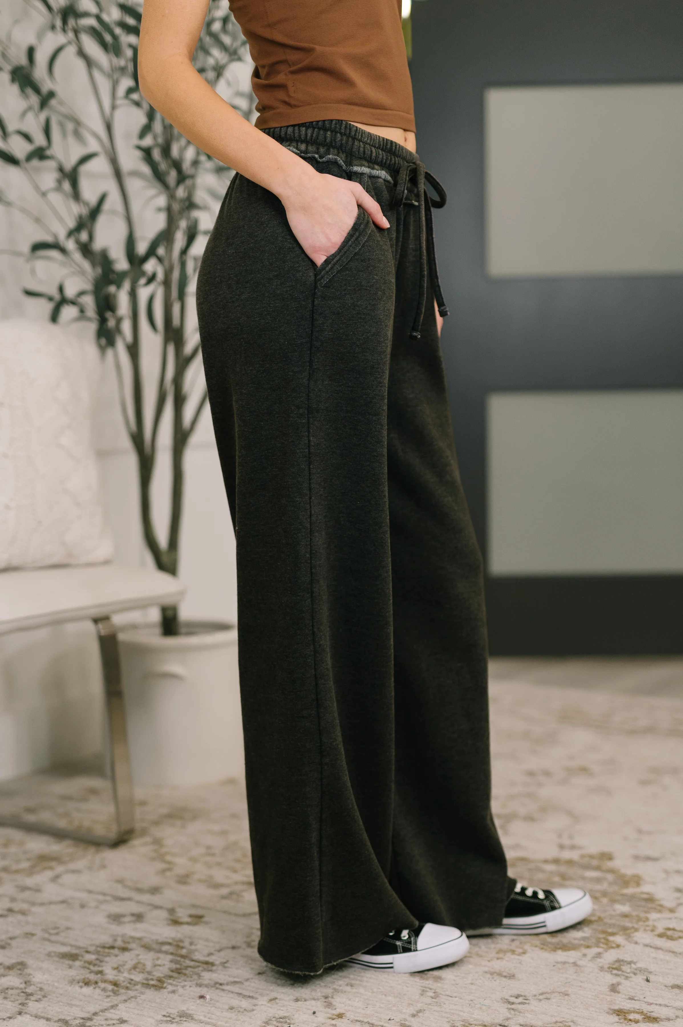 Nights Like This High Waist Palazzo Sweats in Ash Black - 2/18/2026 - Image 4