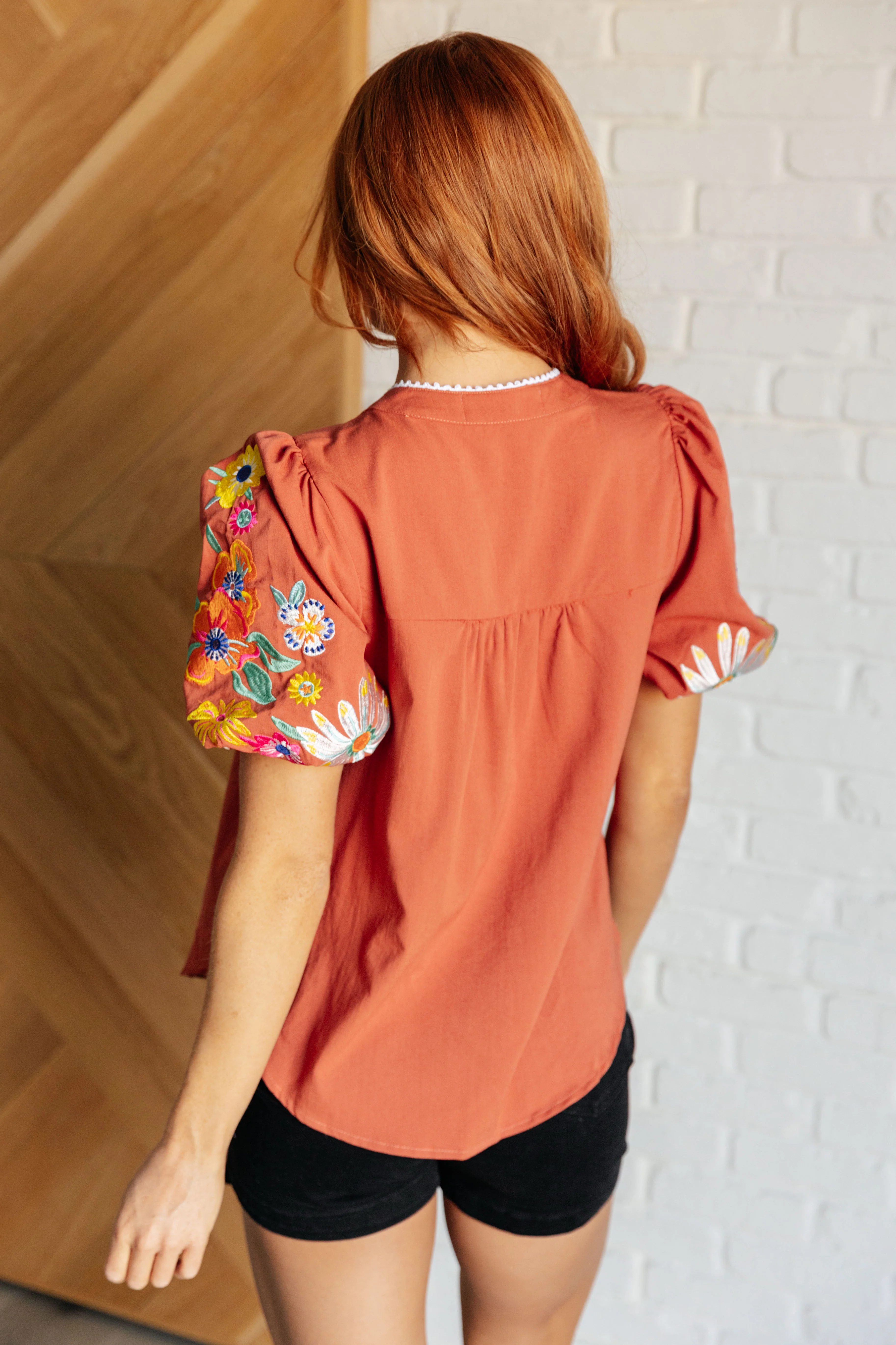 No Concerns Embroidered Sleeve Blouse - 7/31/2025 - Image 9
