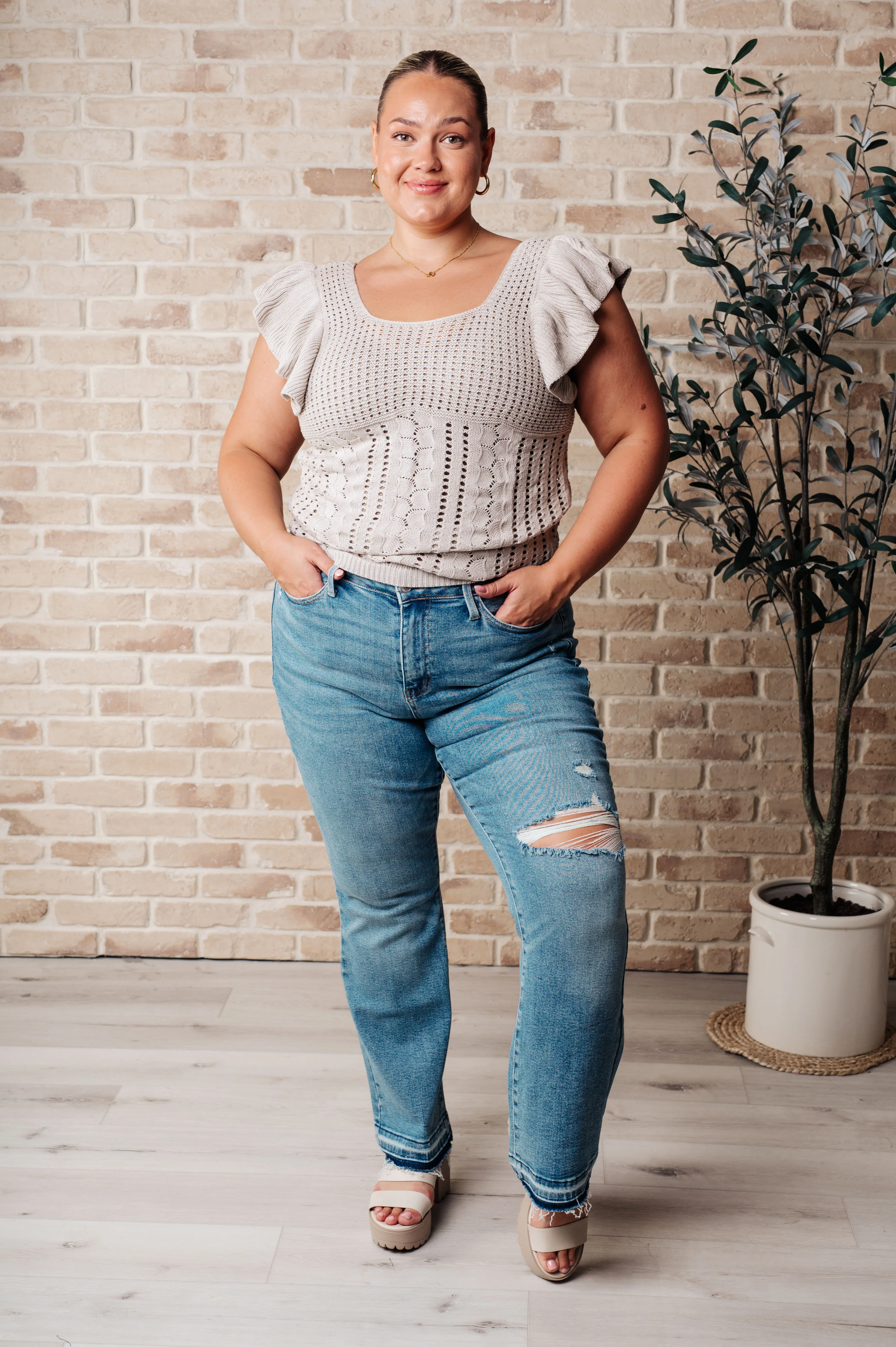 No One Knows Pointelle Knit Top - 6/11/2026 - Image 3