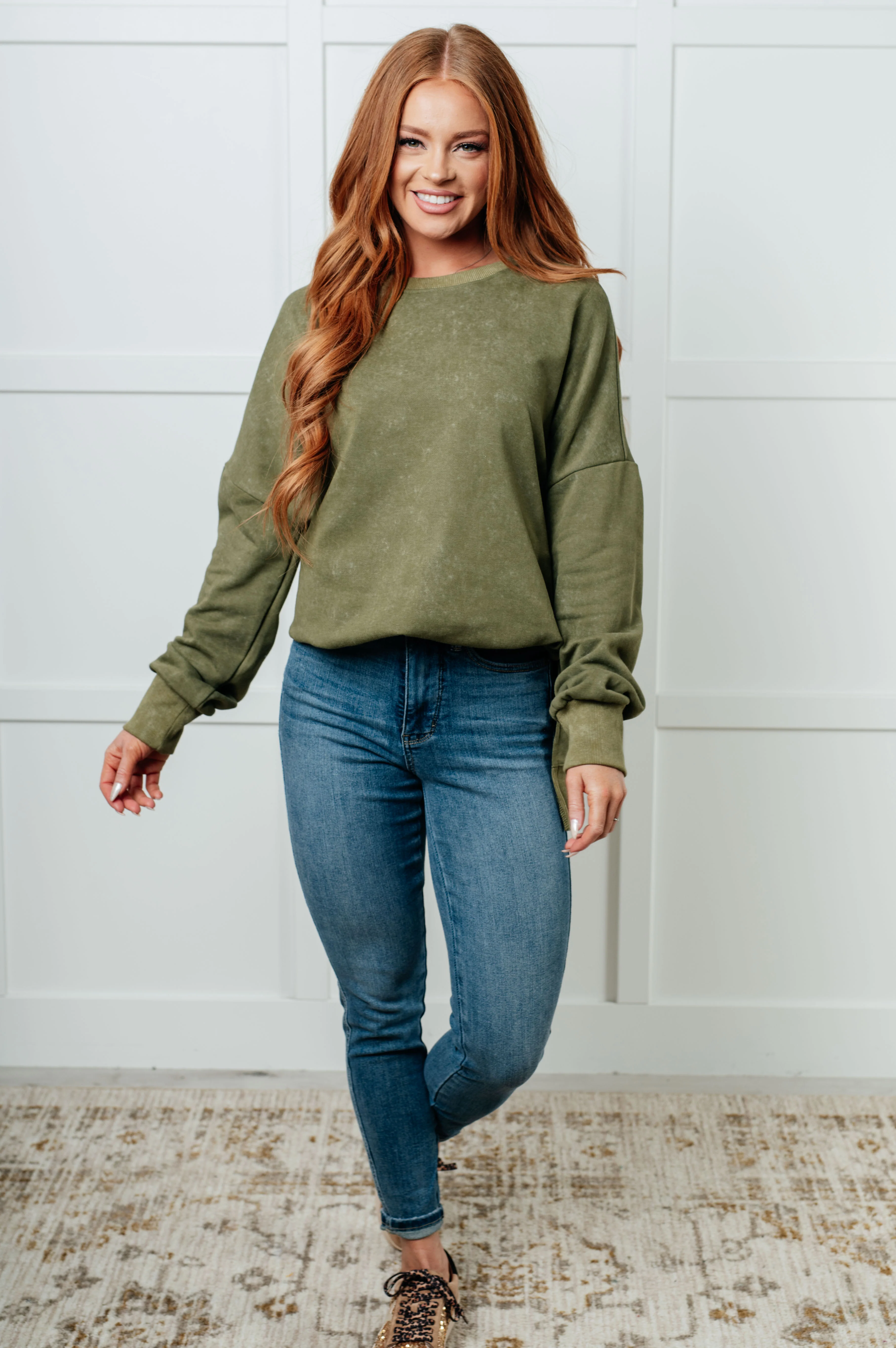 No Plain Jane Oversized Sweatshirt in Green - 10/23/2025 - Image 3