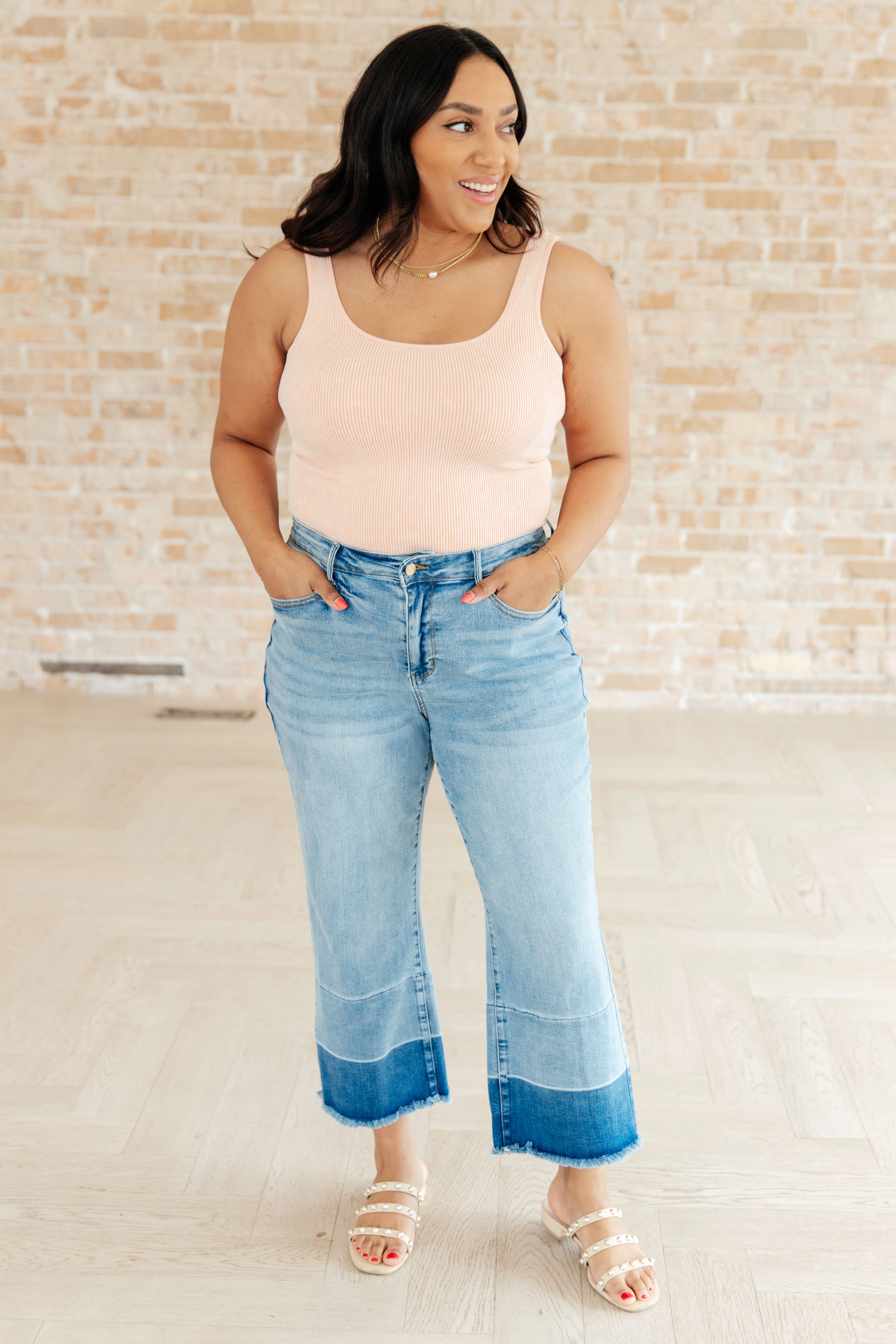 Olivia High Rise Wide Leg Crop Jeans in Medium Wash - 2/7/2024 - Image 3