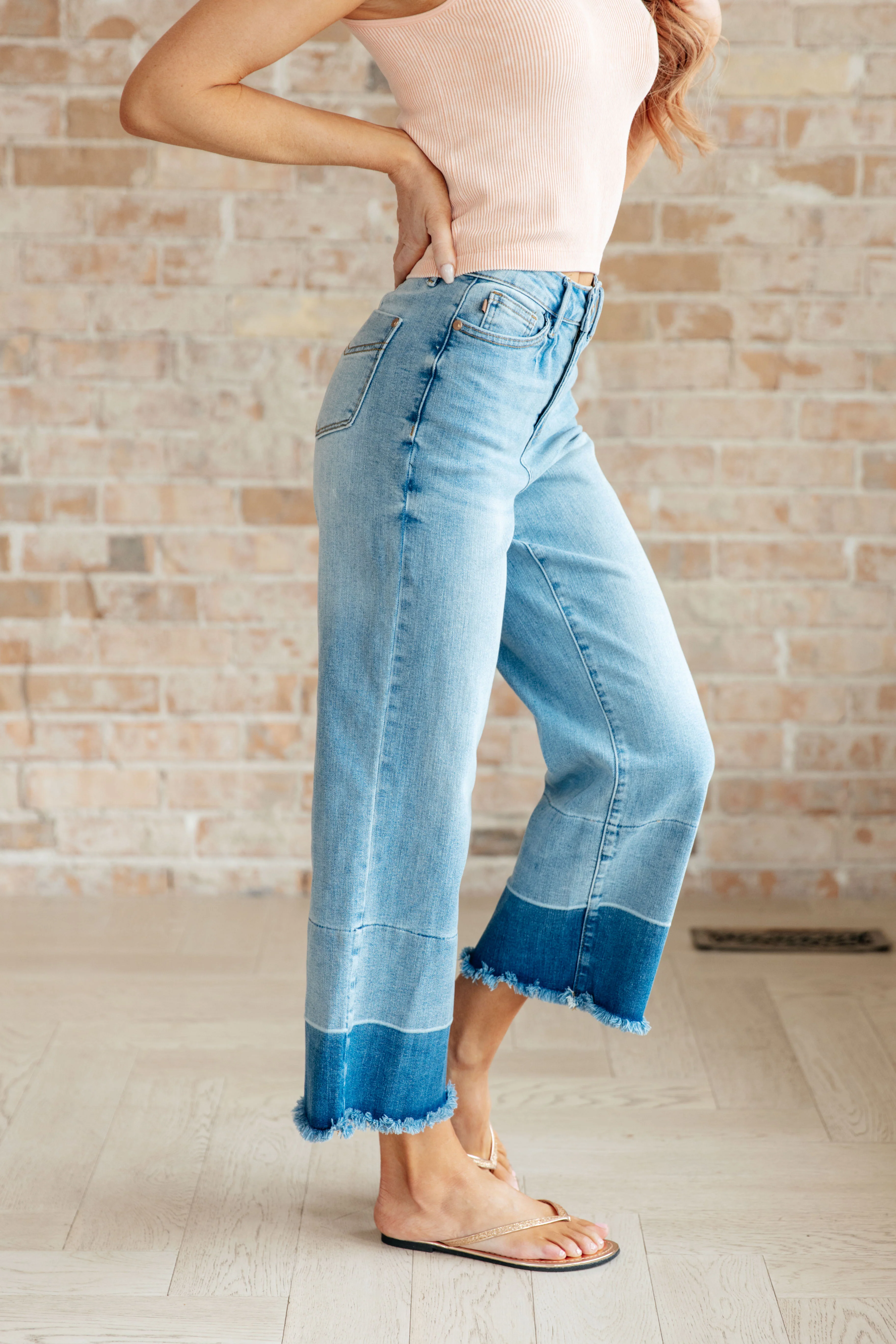 Olivia High Rise Wide Leg Crop Jeans in Medium Wash - 2/7/2024 - Image 6