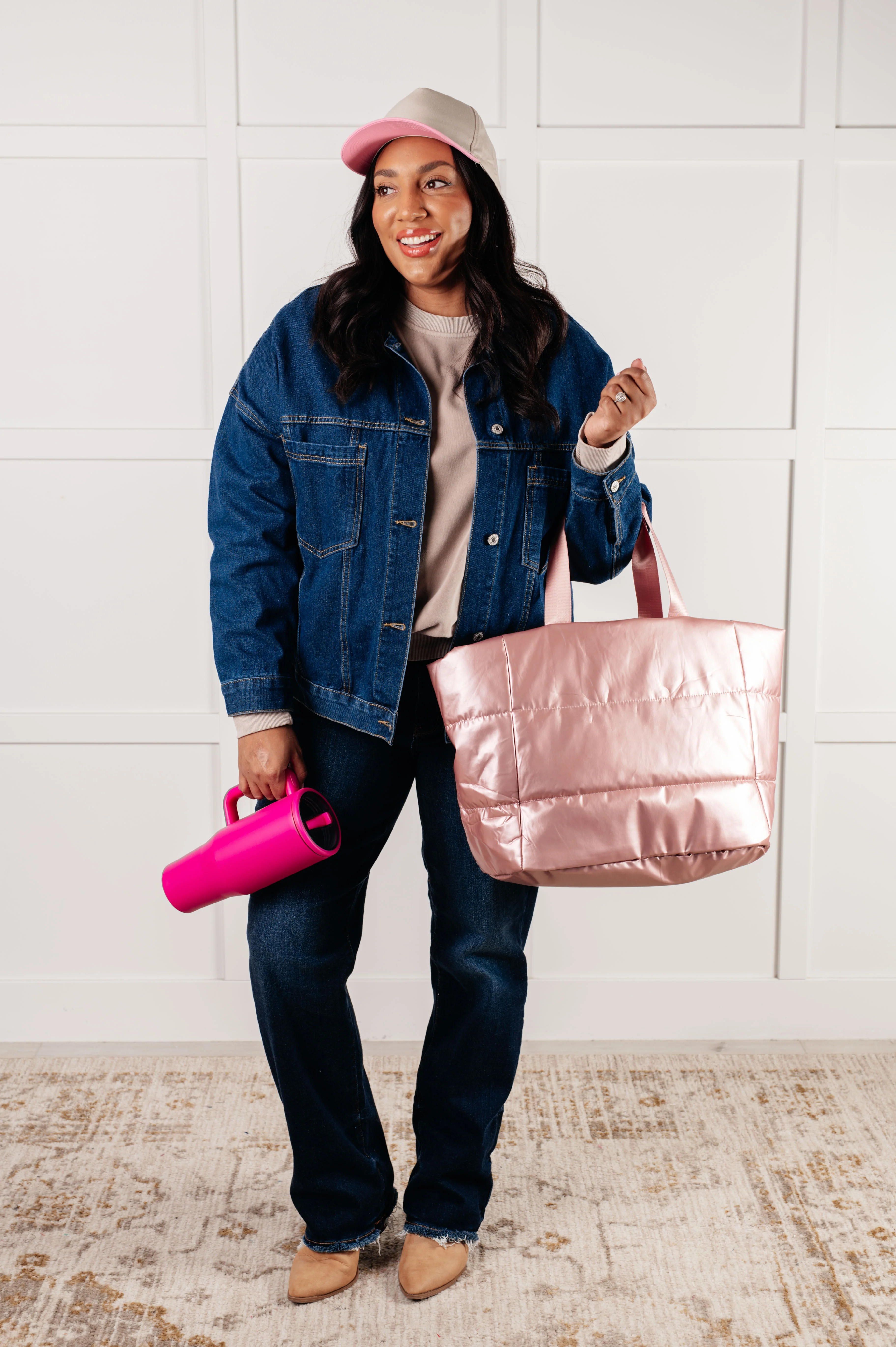One More Thing Puffy Quilted Waterproof Tote in Pink - 1/14/2025 - Image 3