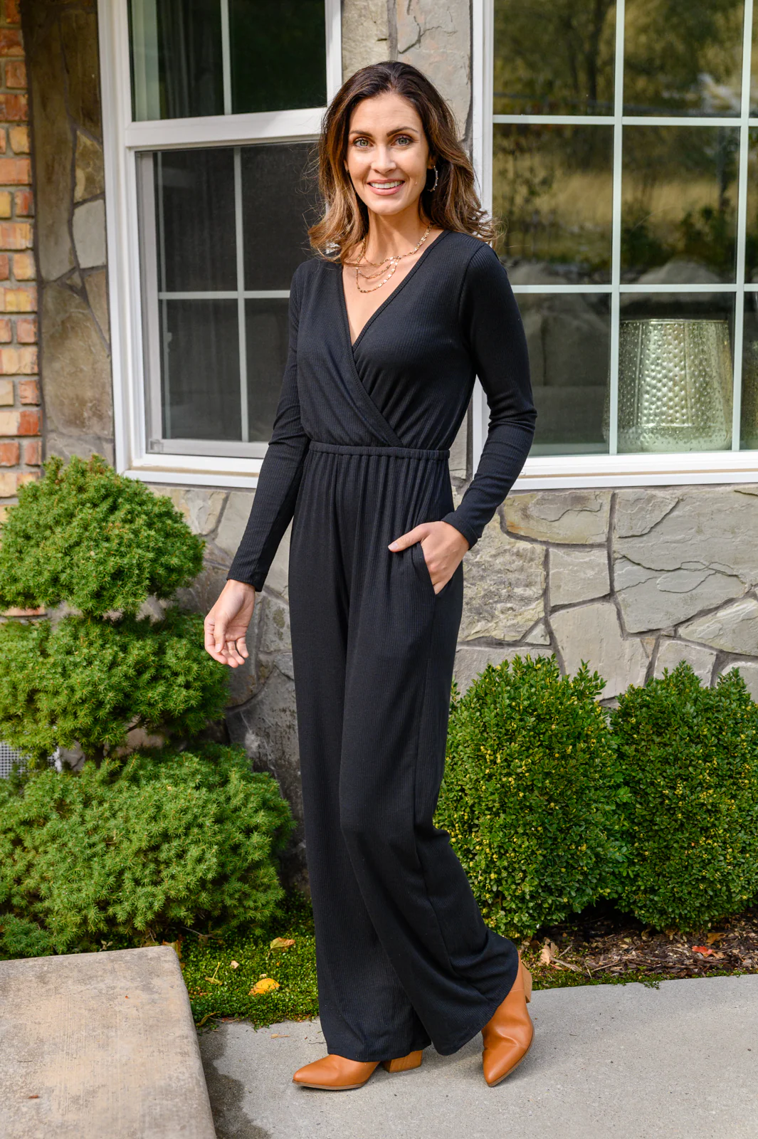 Onward & Upward Faux Wrap Jumpsuit In Black - 11/15/2022 - Image 9