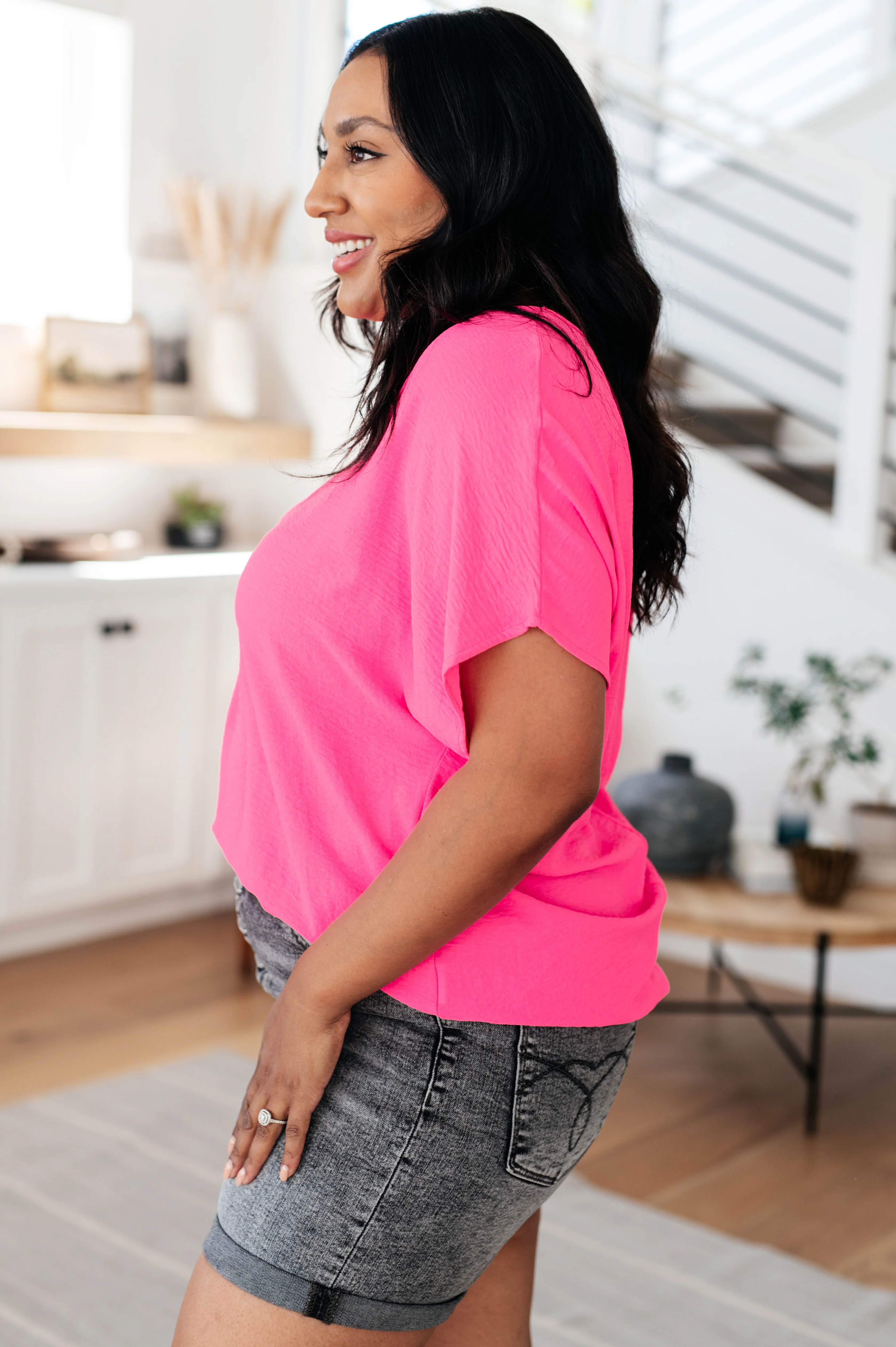 Passionately Pink V Neck Blouse - 5/19/2025 - Image 7