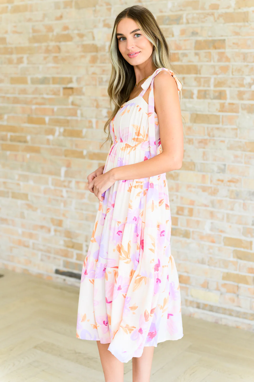 Pastel Petals Floral Midi Dress - 3/27/2025 - Image 5