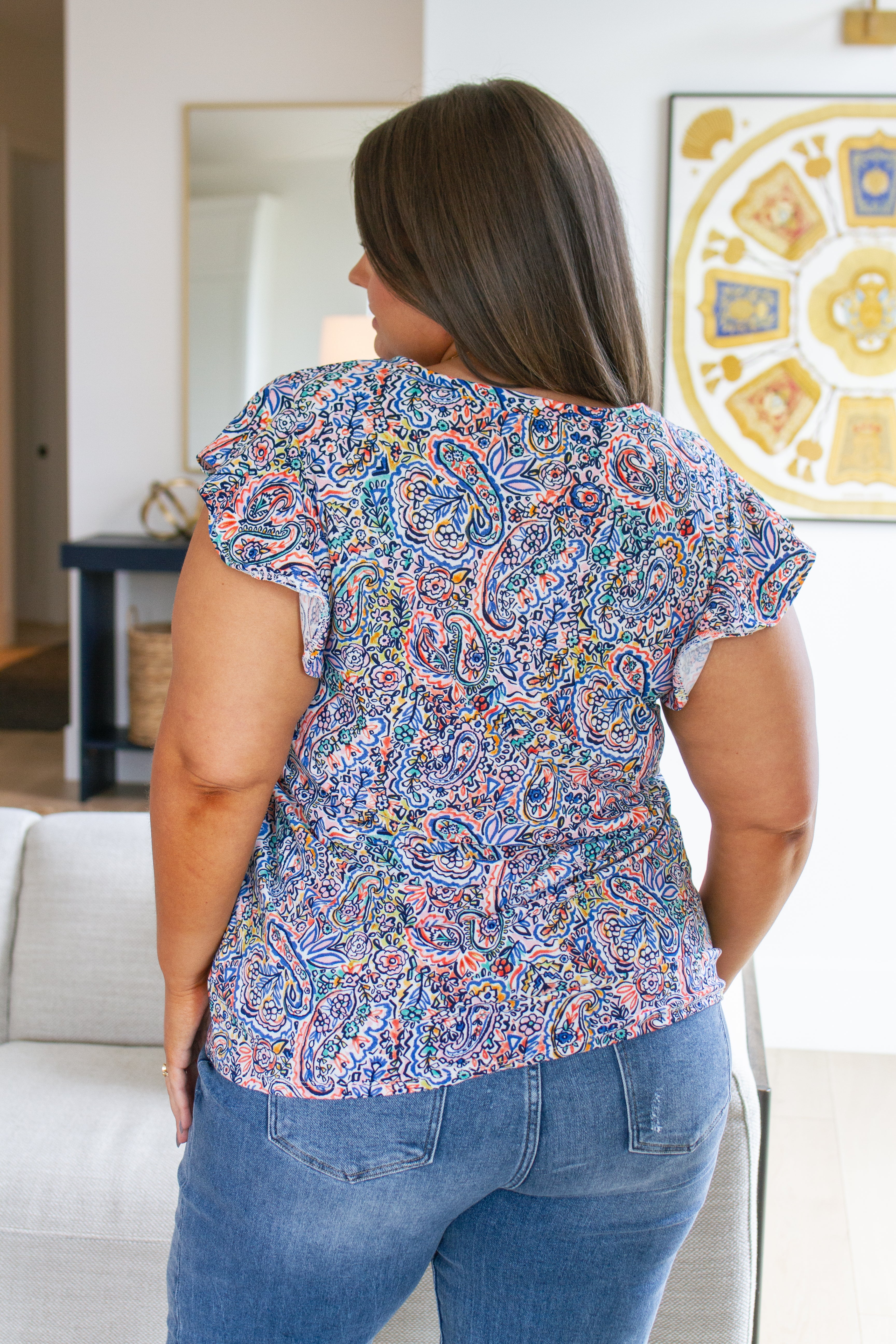 Patient in Paisley Flutter Sleeve Top - 8/17/2023 - Image 6
