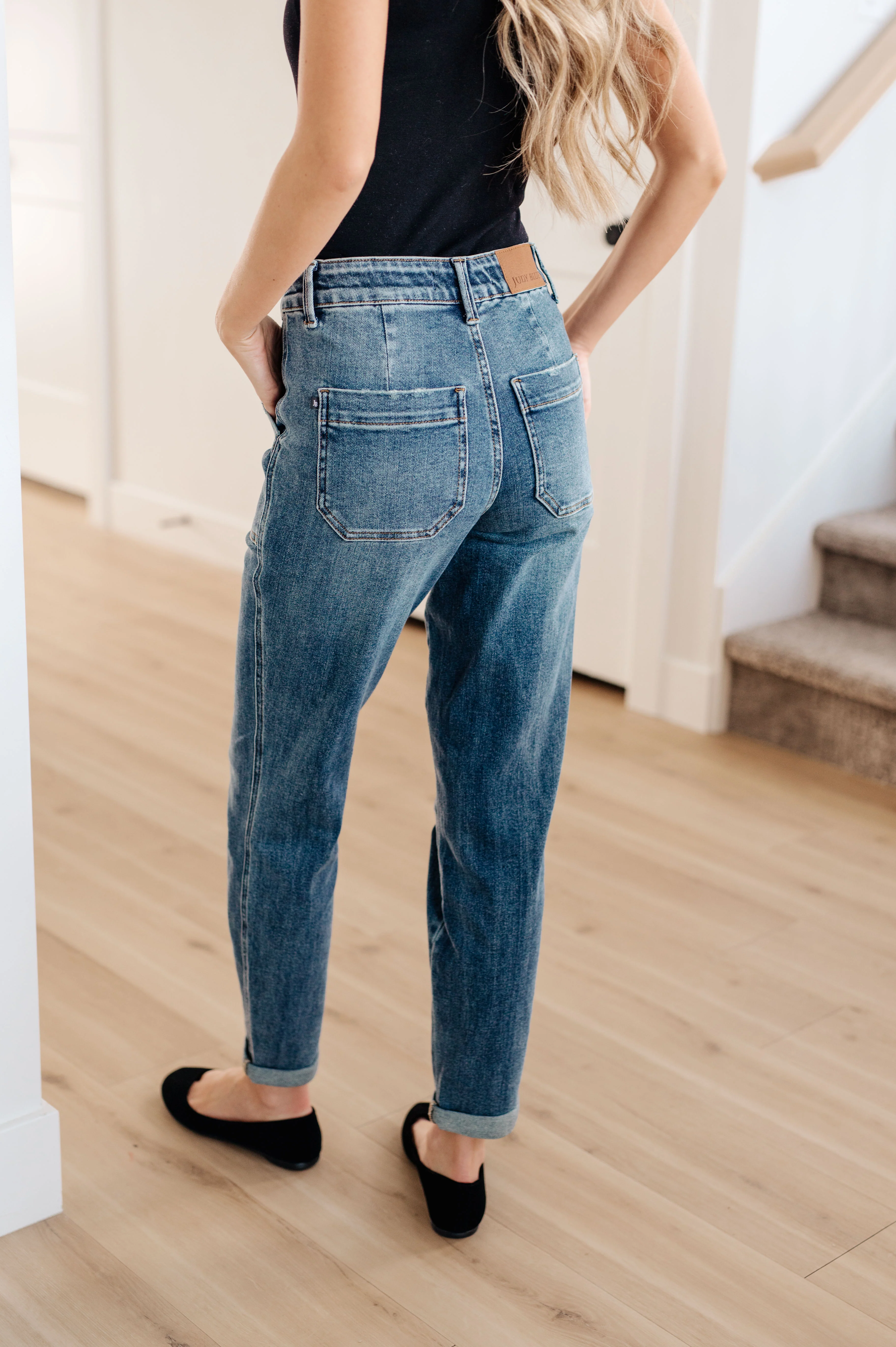 Payton Pull On Denim Joggers in Medium Wash - 11/1/2023 - Image 8