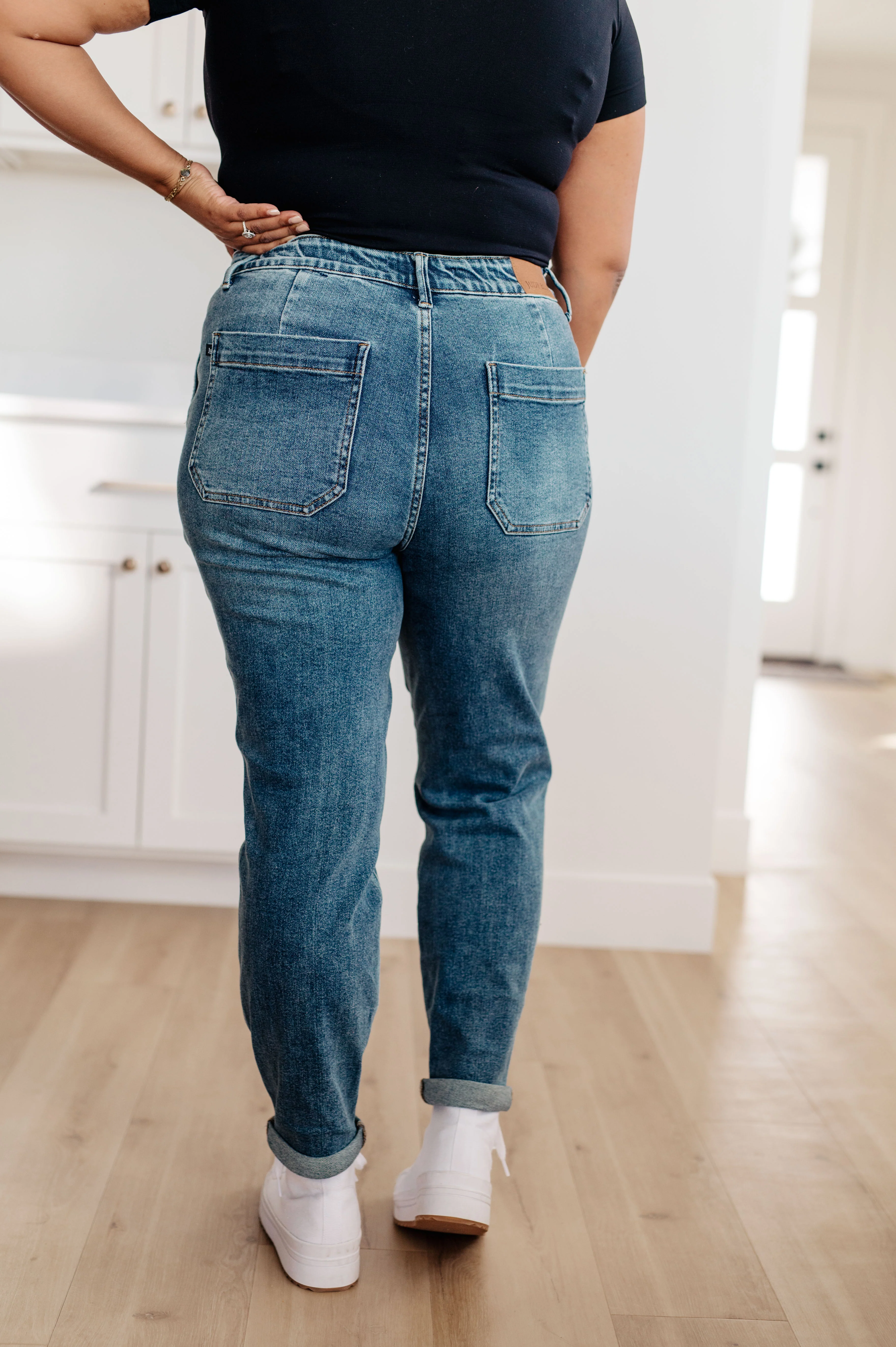 Payton Pull On Denim Joggers in Medium Wash - 11/1/2023 - Image 9
