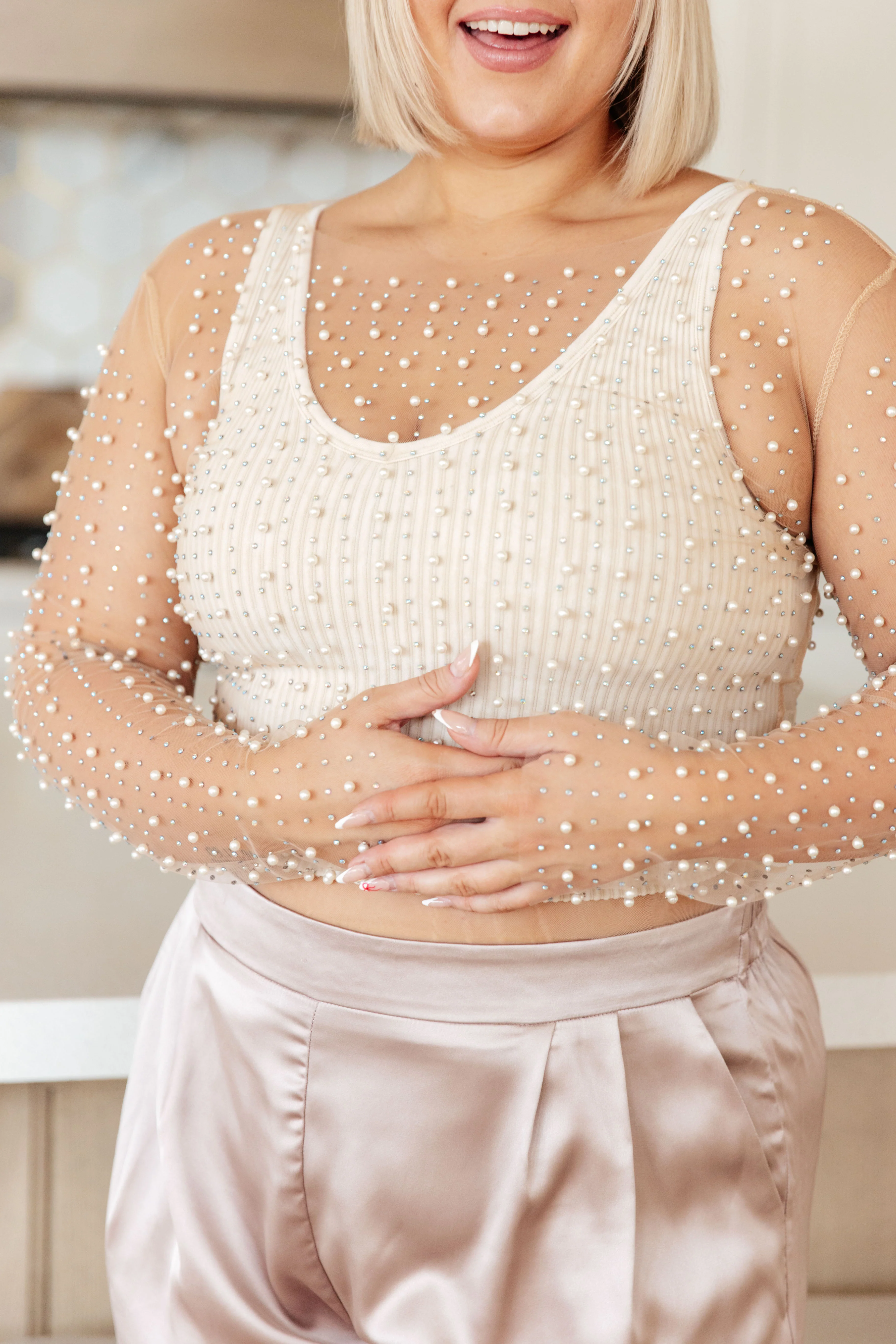 Pearl Diver Layering Top in Beige - 7/20/2023 - Image 9