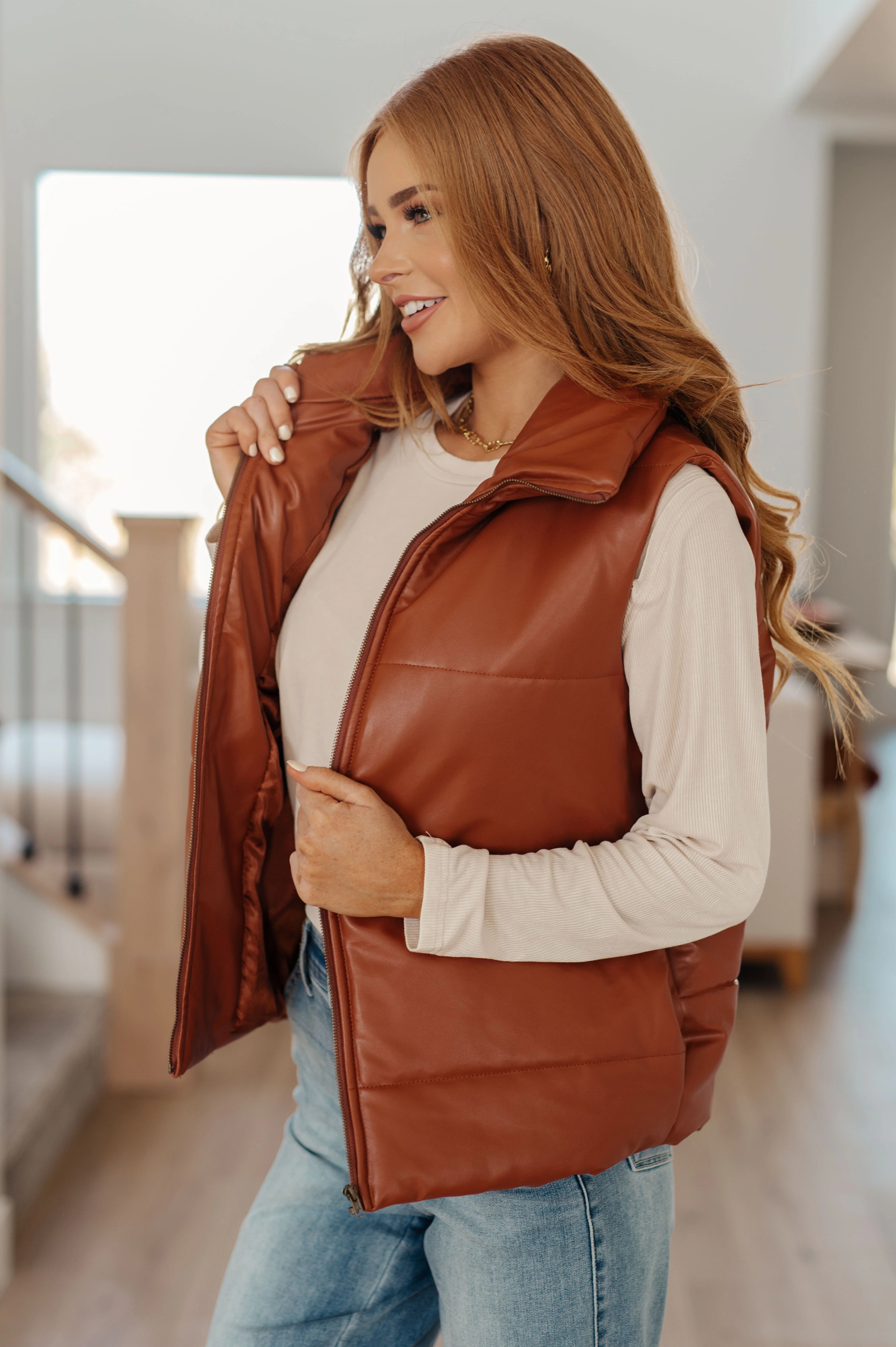 Persistence Pays Off Faux Leather Puffer Vest - 11/28/2023 - Image 11
