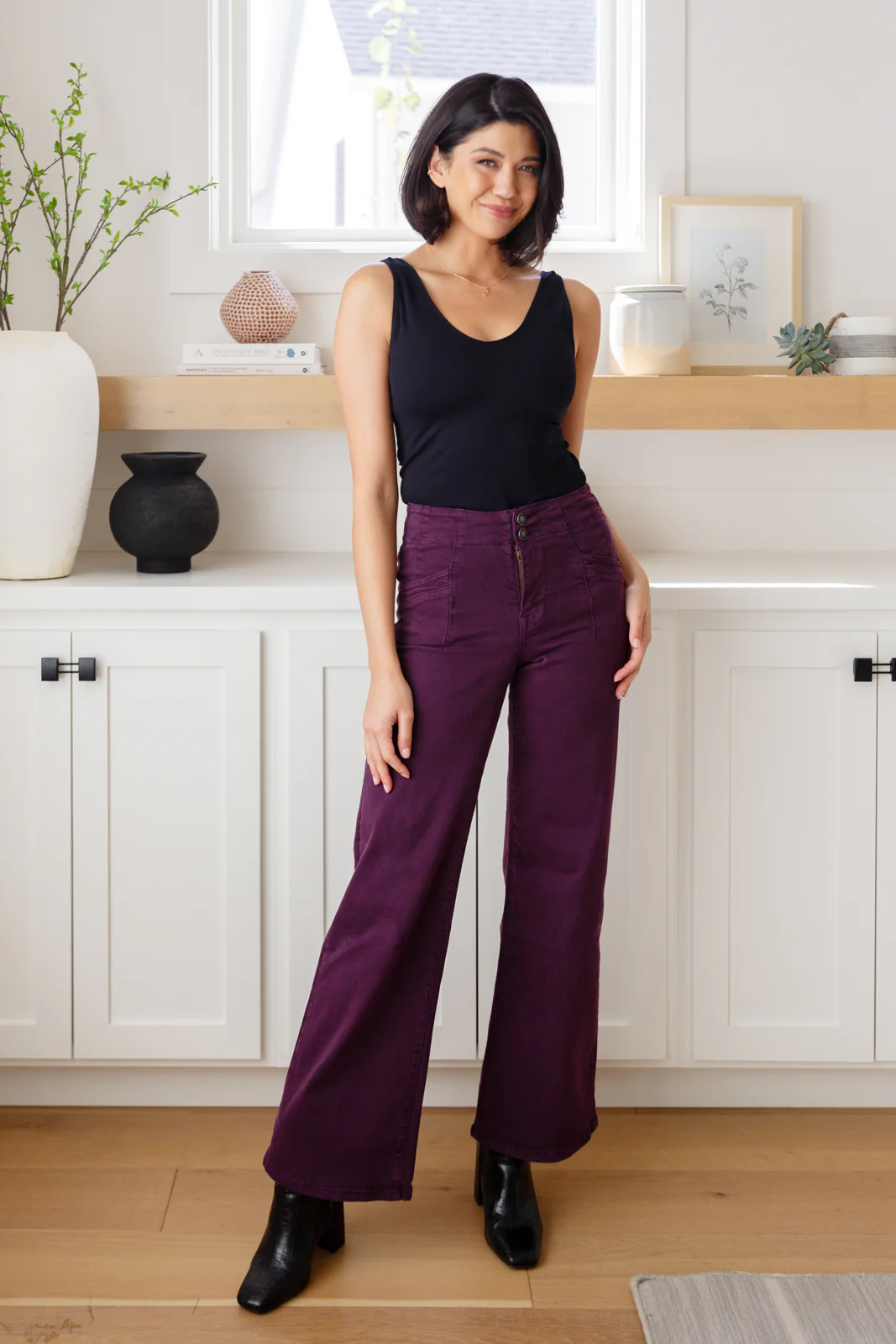 Petunia High Rise Wide Leg Jeans in Plum - 10/5/2023 - Image 10